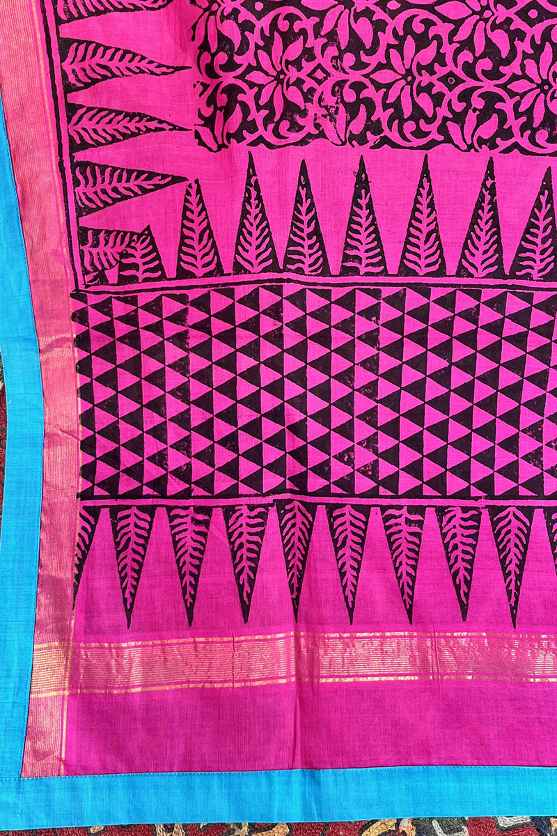 Agni Handblock Printed Woven Tangail Dupatta