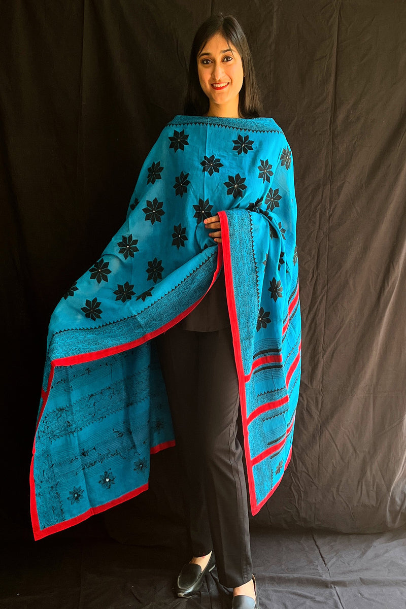 Mohana Tangail Dupatta in Kantha Embroidery