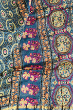 Keertana Ajrakh Printed and Mirror Embroidery Woven Chanderi Dupatta