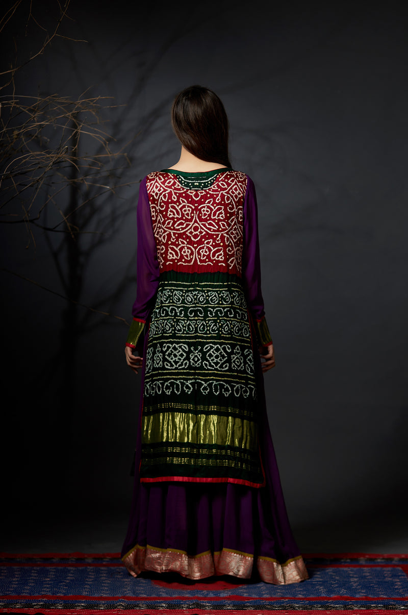 Mohini - Baandhni Layered Dress - Anuradha Ramam