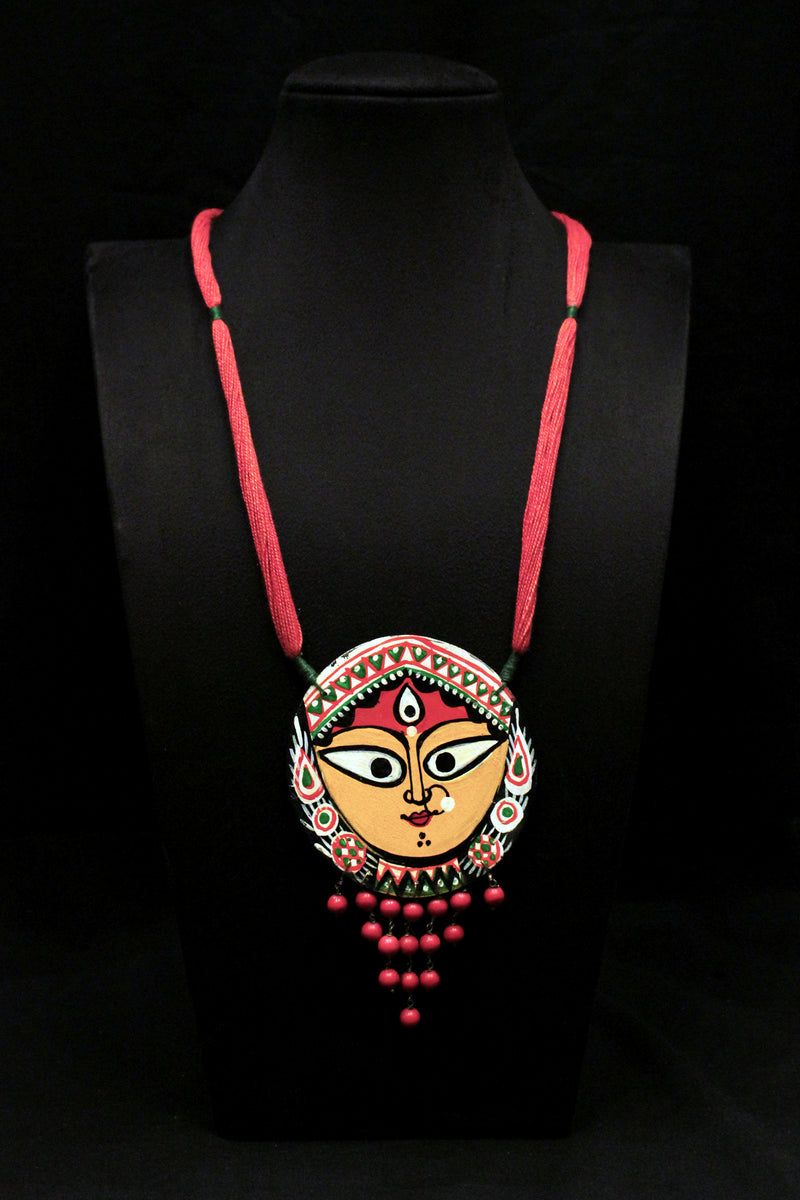 Durga- Wooden Handpainted Neckpiece