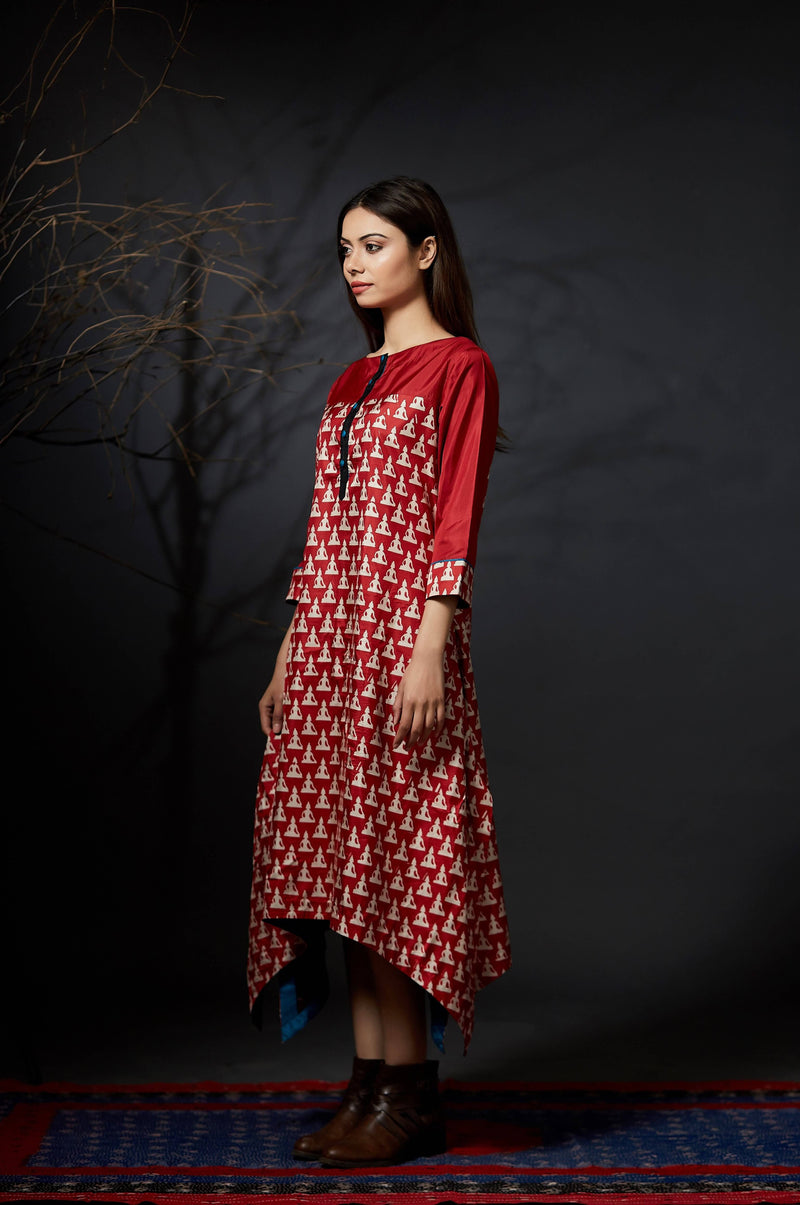 Bodhi - Hand Block Printed Dress - Anuradha Ramam- Hand woven- hand block print- Sustainable fashion- Conscious fashion- Vocal for local
