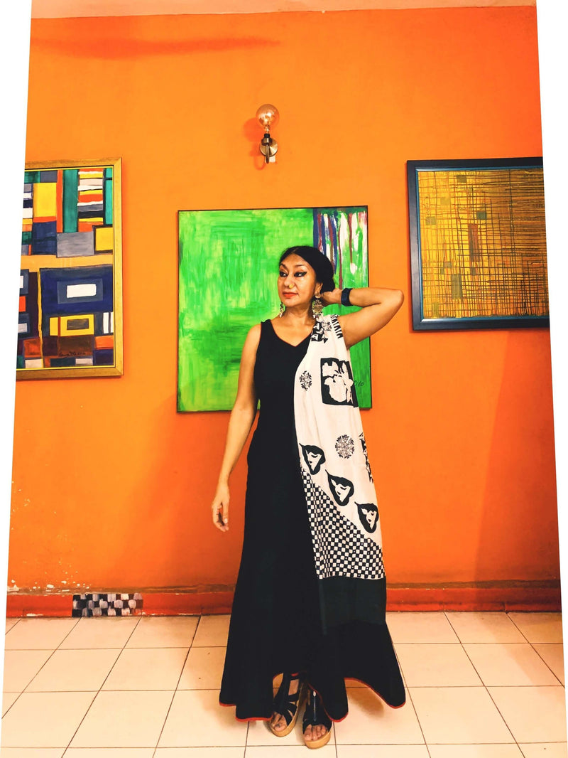 Buddha Stole - Anuradha Ramam- Hand woven- Hand block print - Sustainable fashion- Conscious fashion- Vocal for local