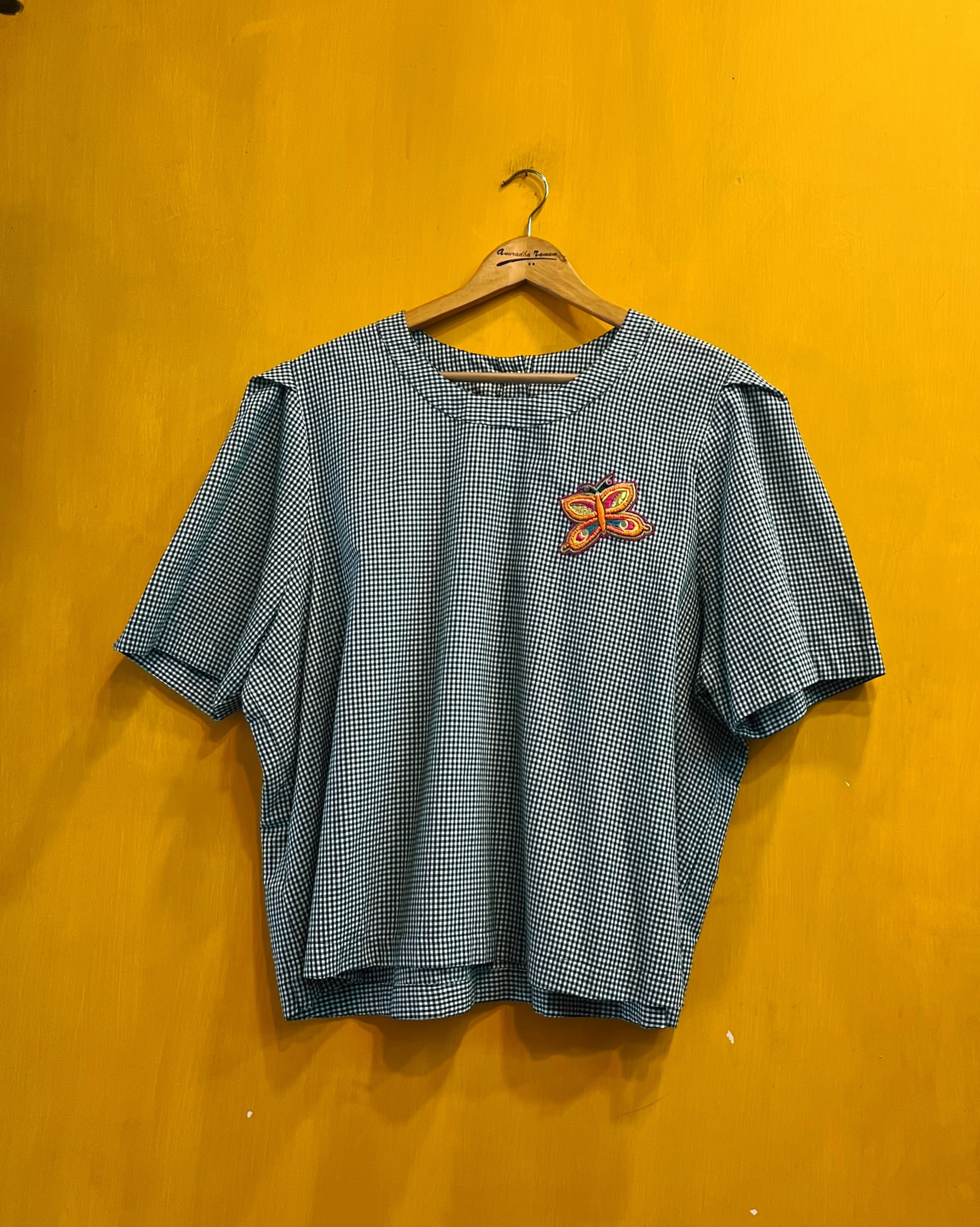 Checks Cotton Top - Asmita (Size - XL) - Anuradha Ramam