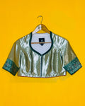 Bhanupriya Silver Tissue Blouse (Size - M) - Anuradha Ramam