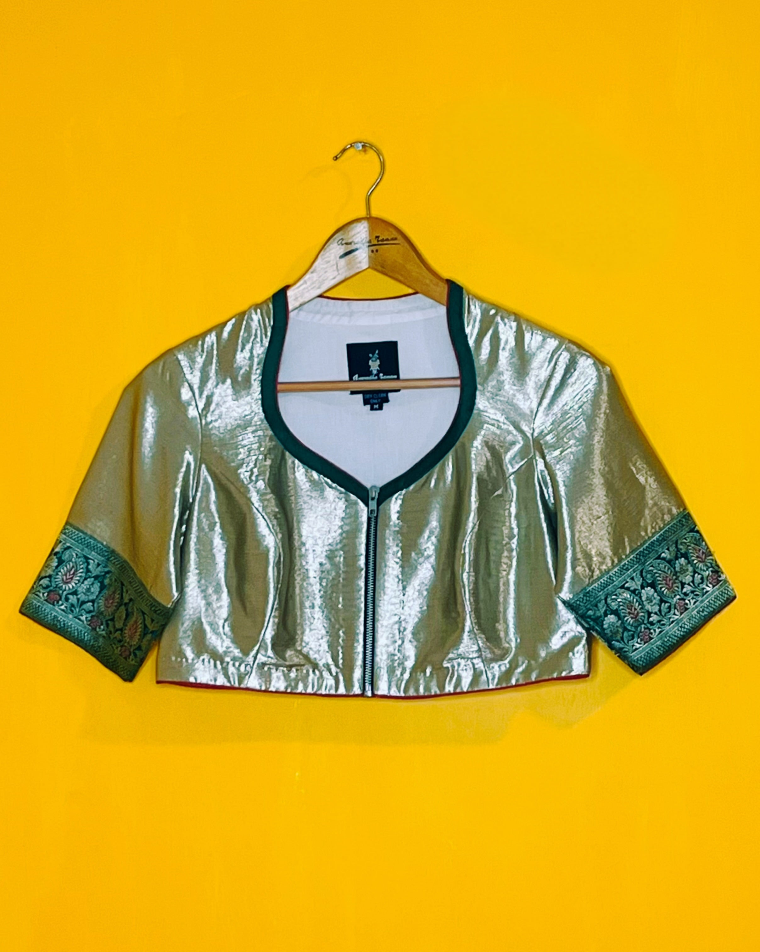 Bhanupriya Silver Tissue Blouse (Size - M) - Anuradha Ramam