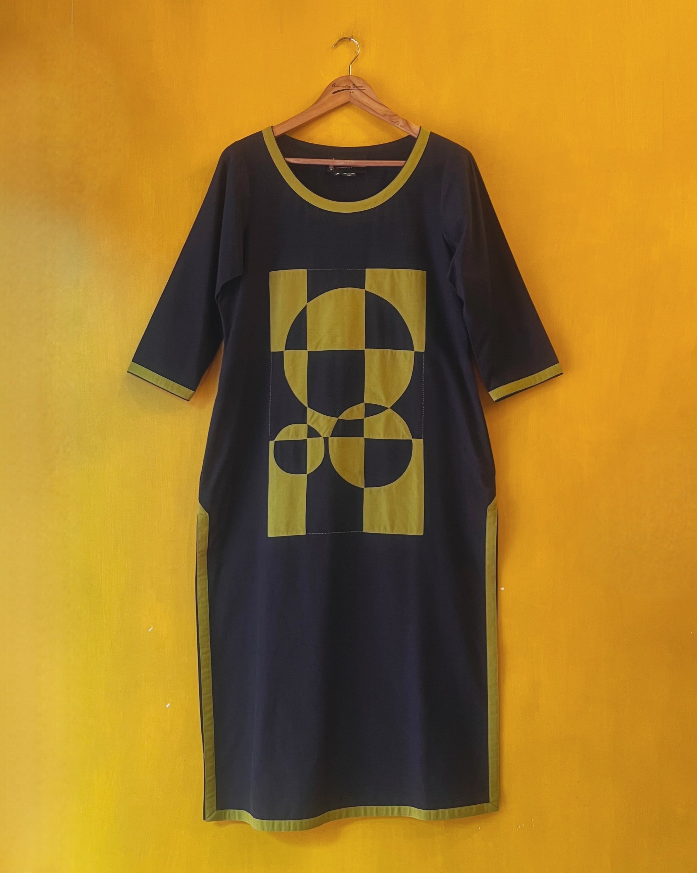 Mehndi Green Applique Kurta - Hanika (Size - M) - Anuradha Ramam