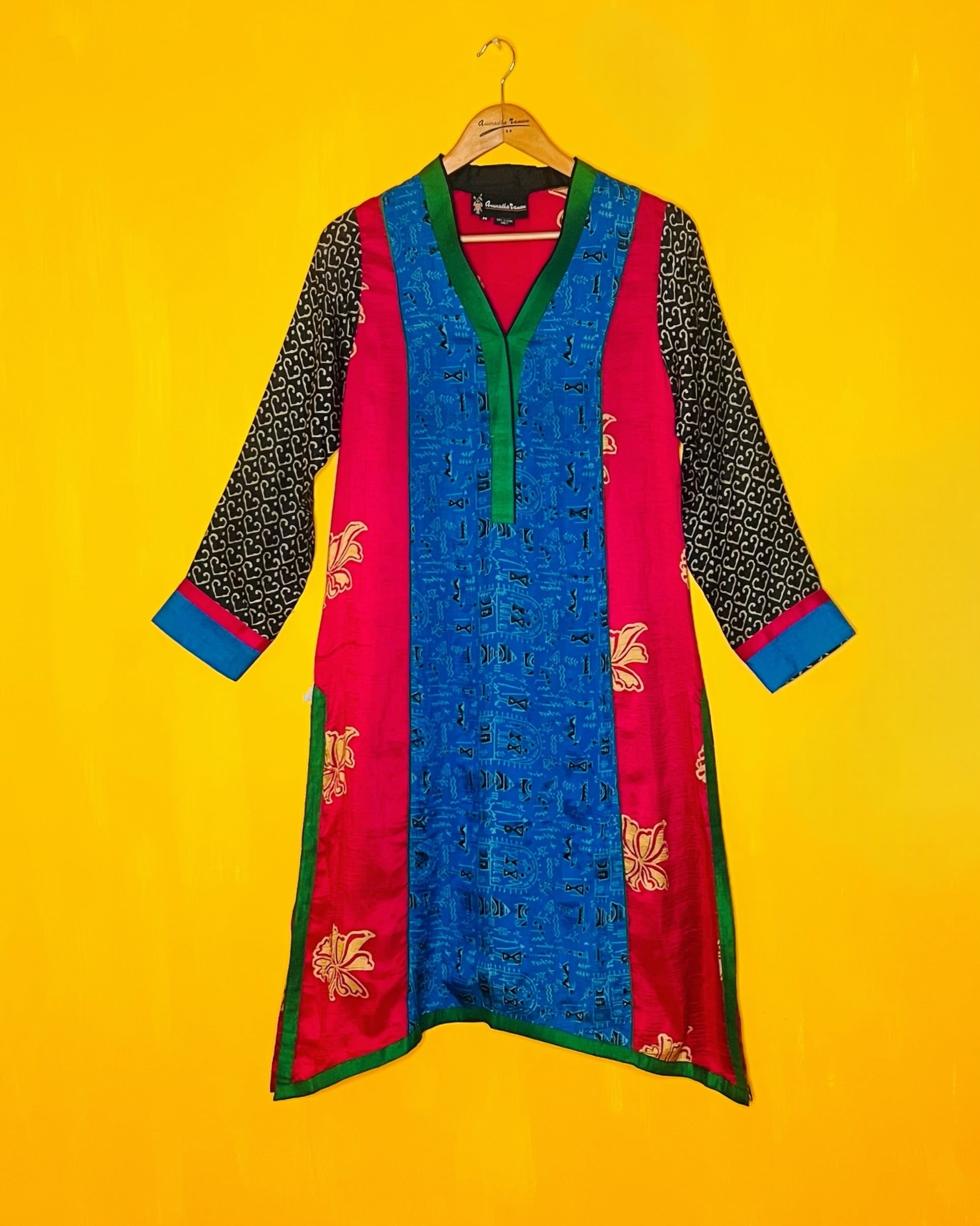 Asymmetric Silk Kurta - Geetika (Size - M) - Anuradha Ramam