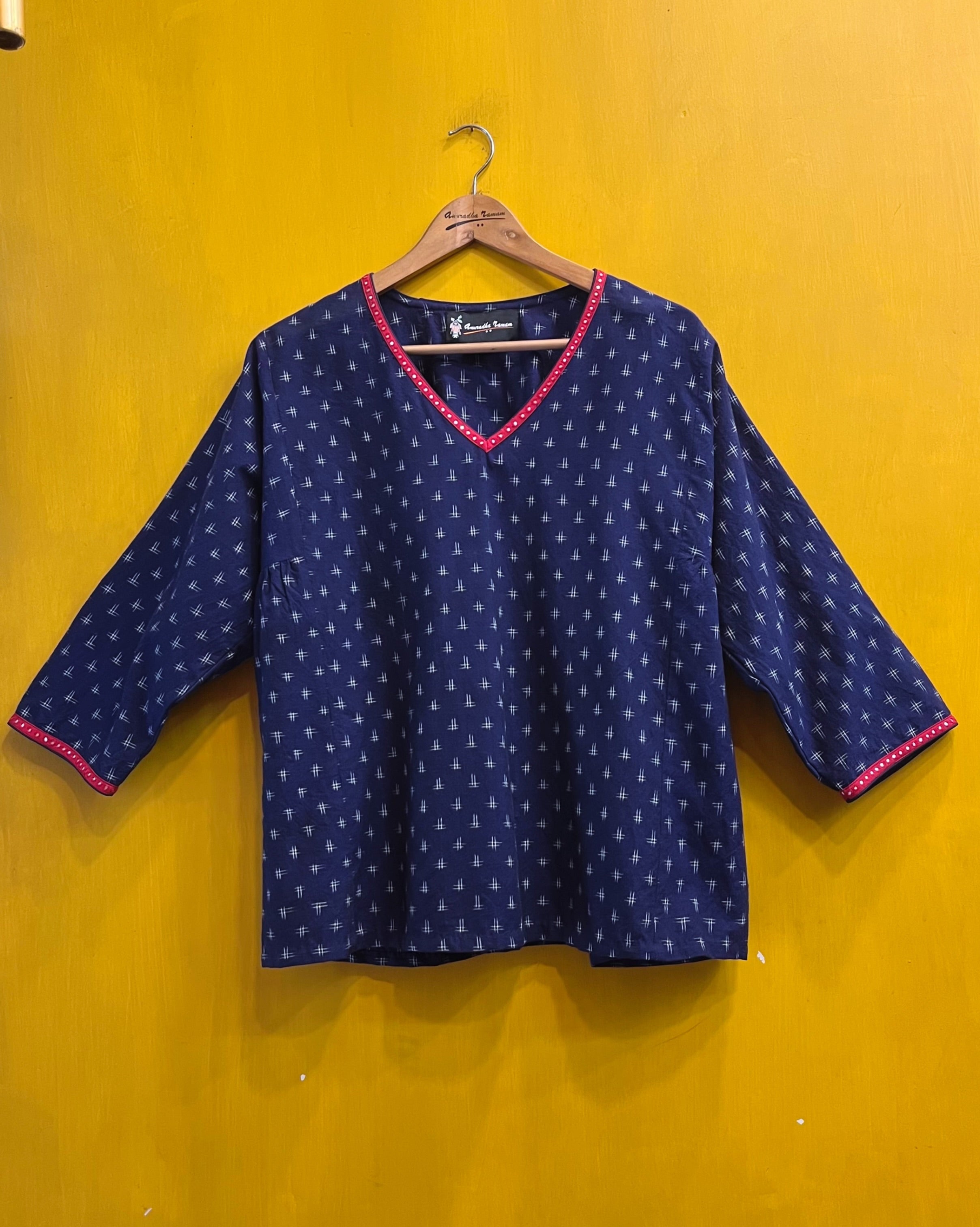 Ikat Top - Ashwini (Size - XL) - Anuradha Ramam