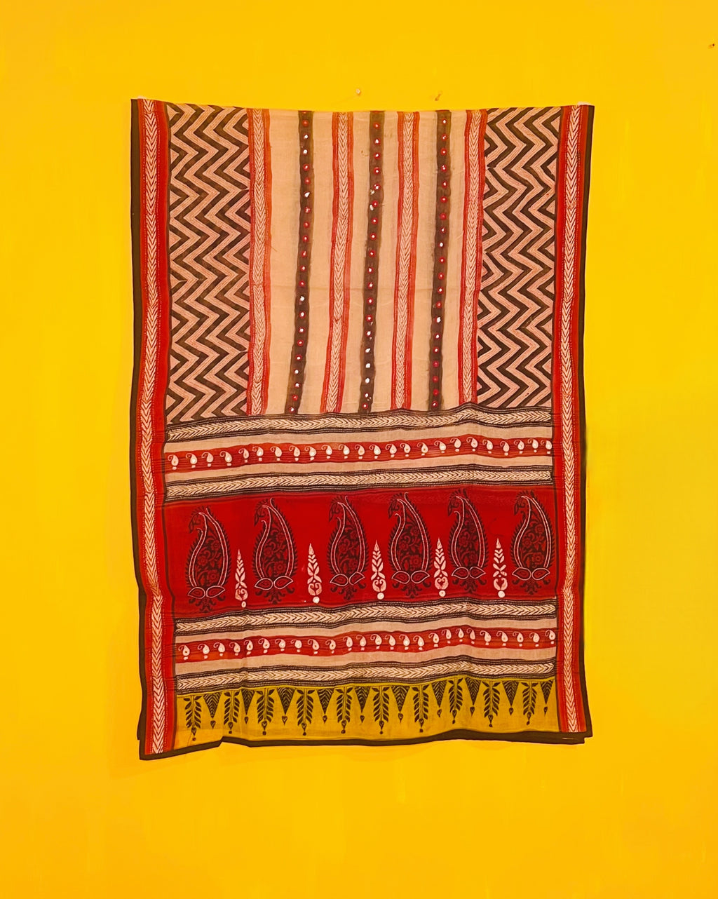 Printed & Embroidered Dupatta - Amba - Anuradha Ramam