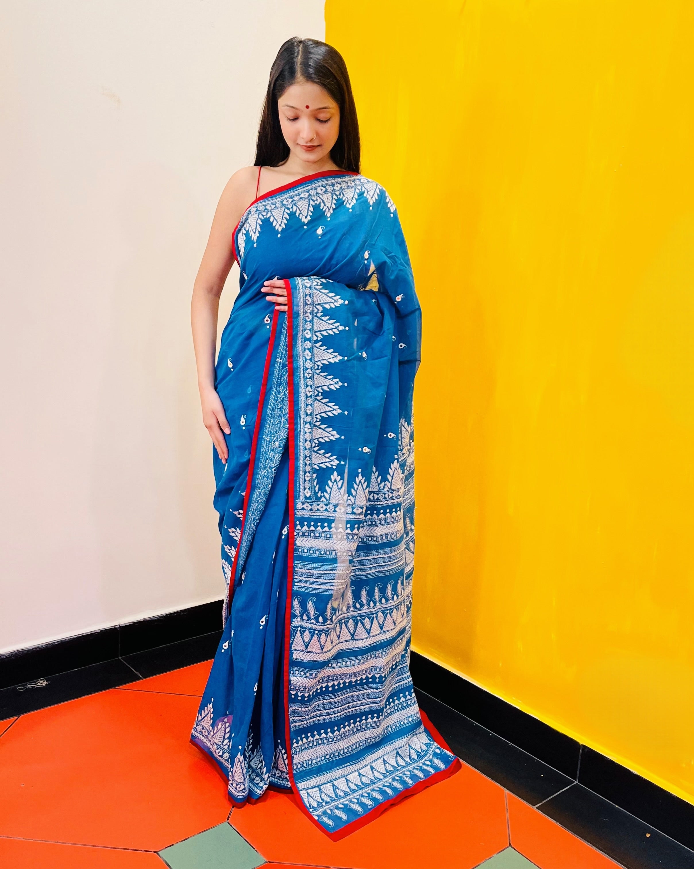 Kantha Embroidered Saree - Nitya - Anuradha Ramam