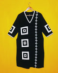 Black Ikat Applique Kurta - Sathi (Size - M) - Anuradha Ramam