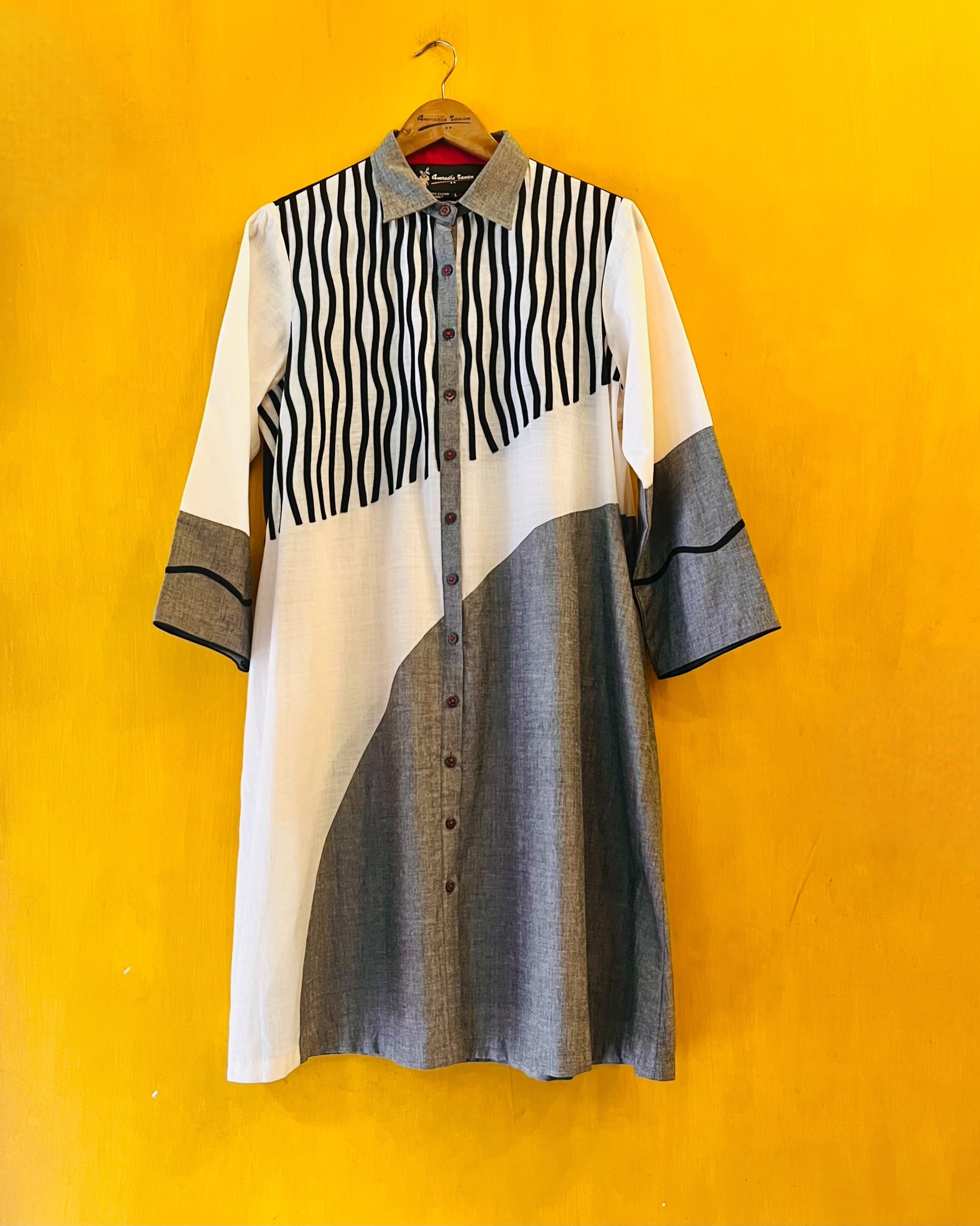 Ikat Shirt Dress - Faloni (Size - M) - Anuradha Ramam
