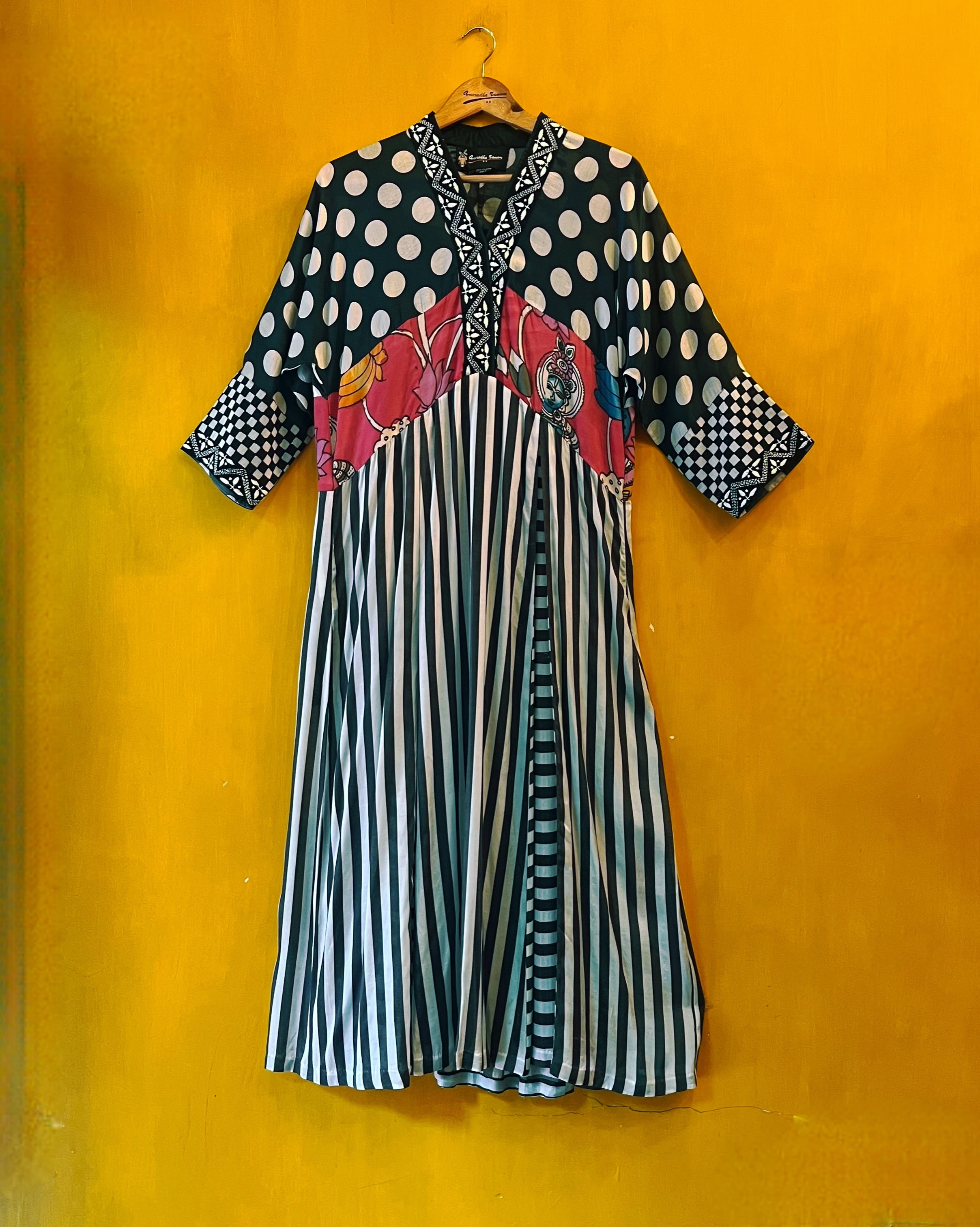 Muslin A-Line Dress - Vamika (Size - L) - Anuradha Ramam