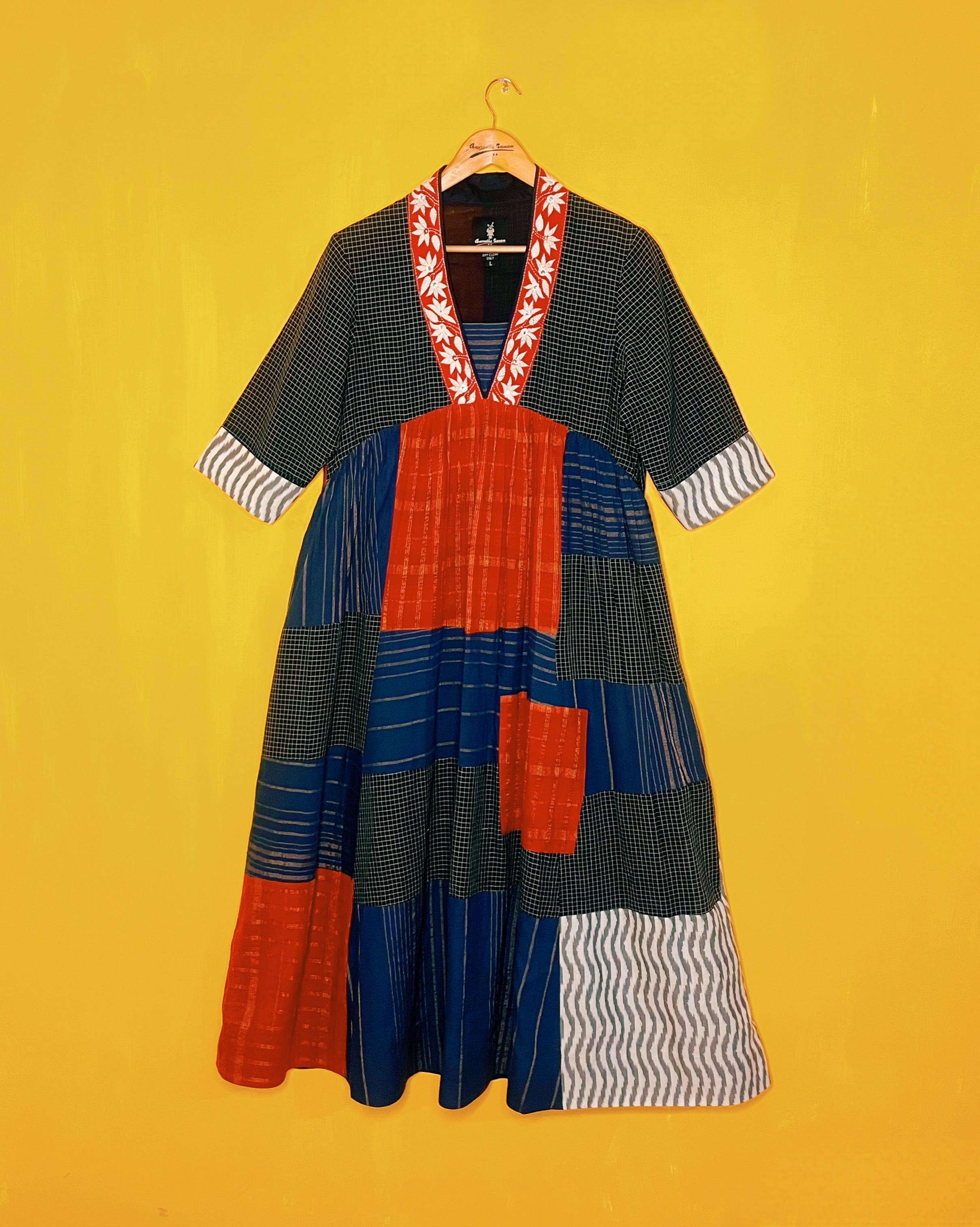 Ahira - Jamdani patch Dress (Size - L) - Anuradha Ramam