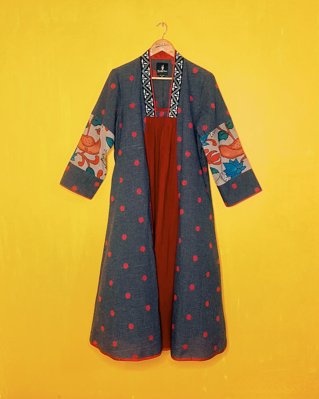 A - Line Blue Ikat Dress - Radha (Size- XL) - Anuradha Ramam