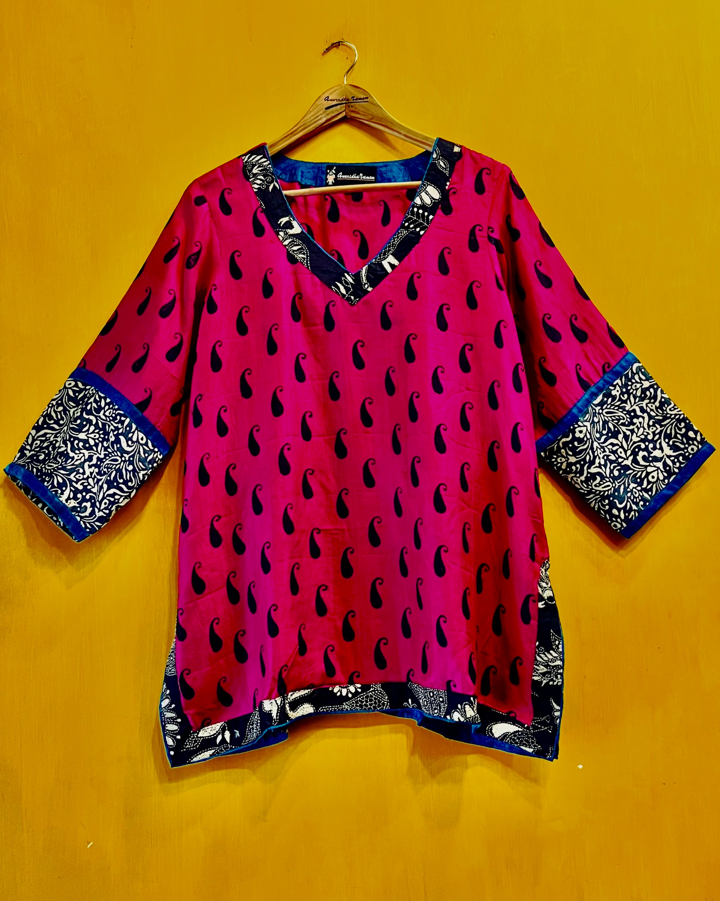 Silk Top - Tanvi (Size - XL) - Anuradha Ramam