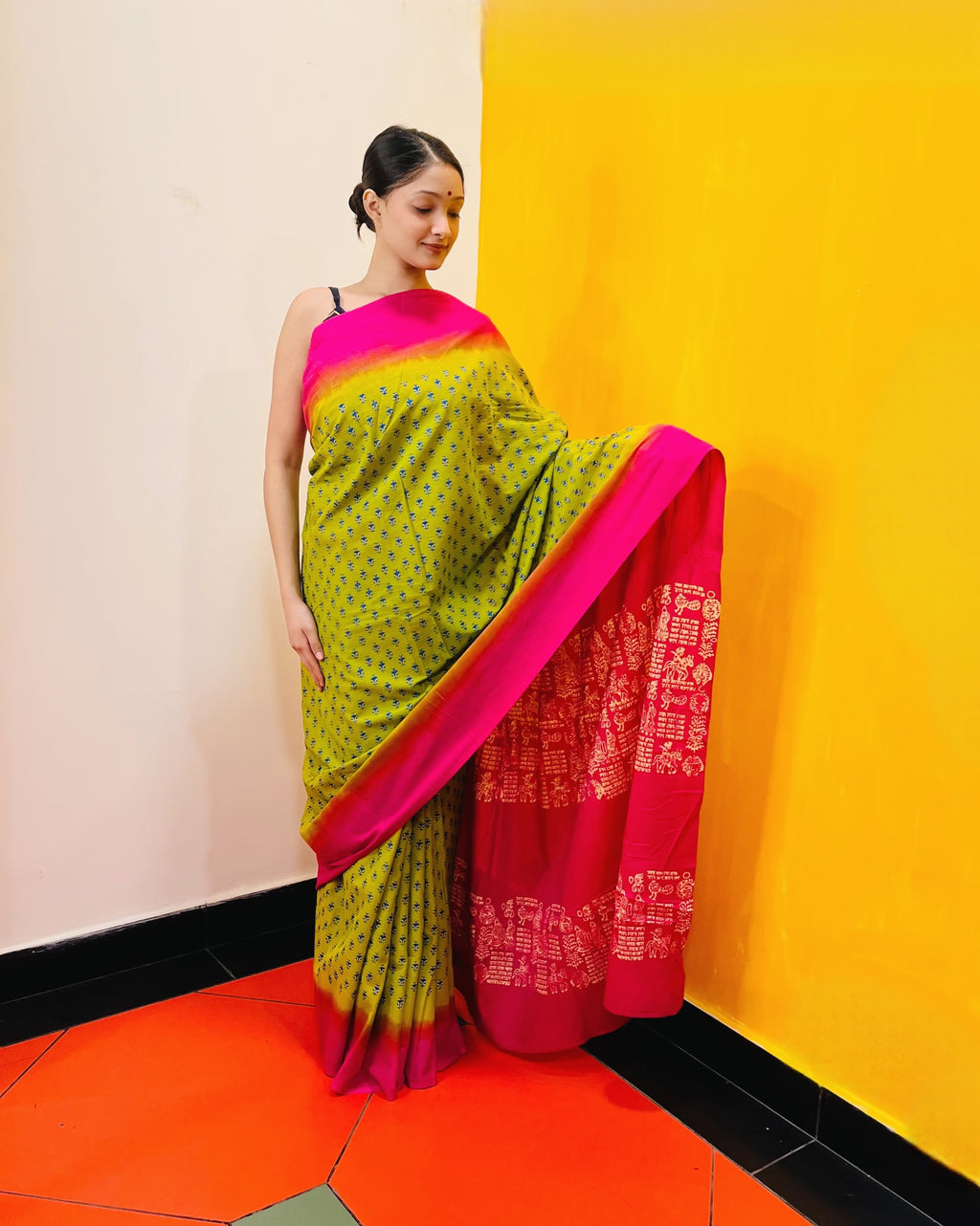 Discharge Printed Saree - Shritha - Anuradha Ramam