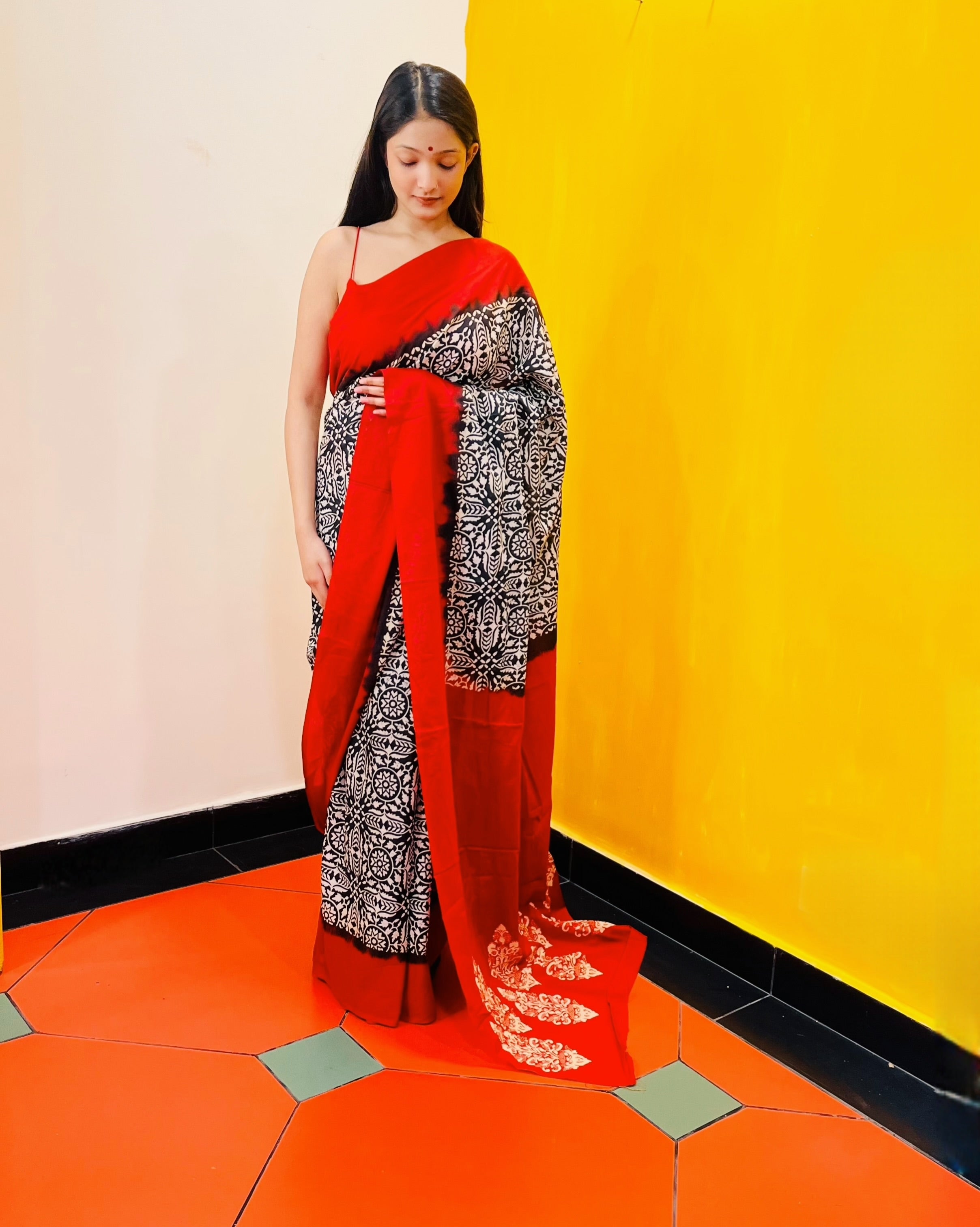 Discharge Printed Saree - Chandrika - Anuradha Ramam
