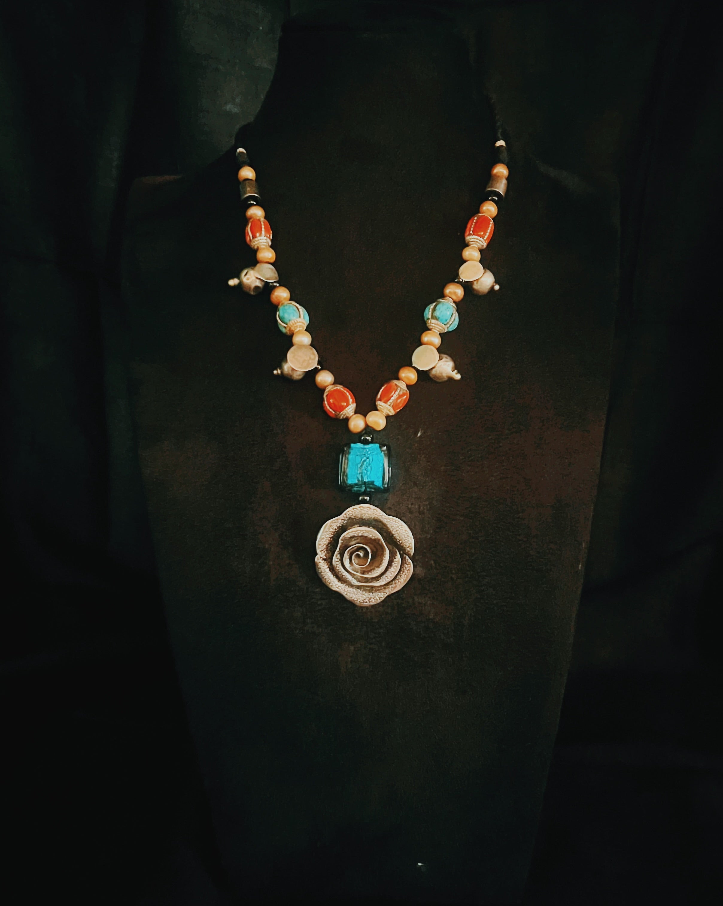 Mridula Silver Neckpiece - Anuradha Ramam