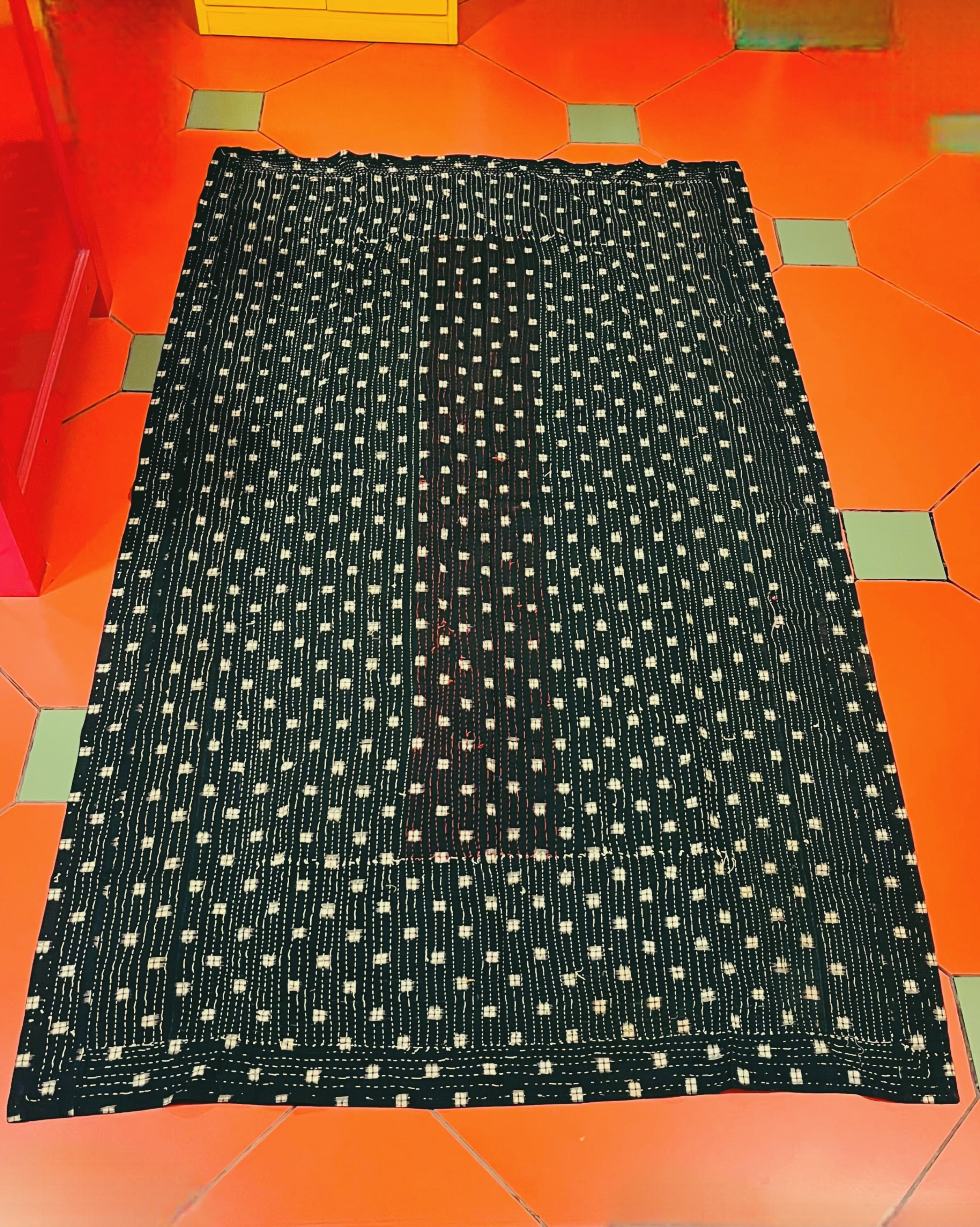 Anvitha Kantha Embroidered Throw - Anuradha Ramam