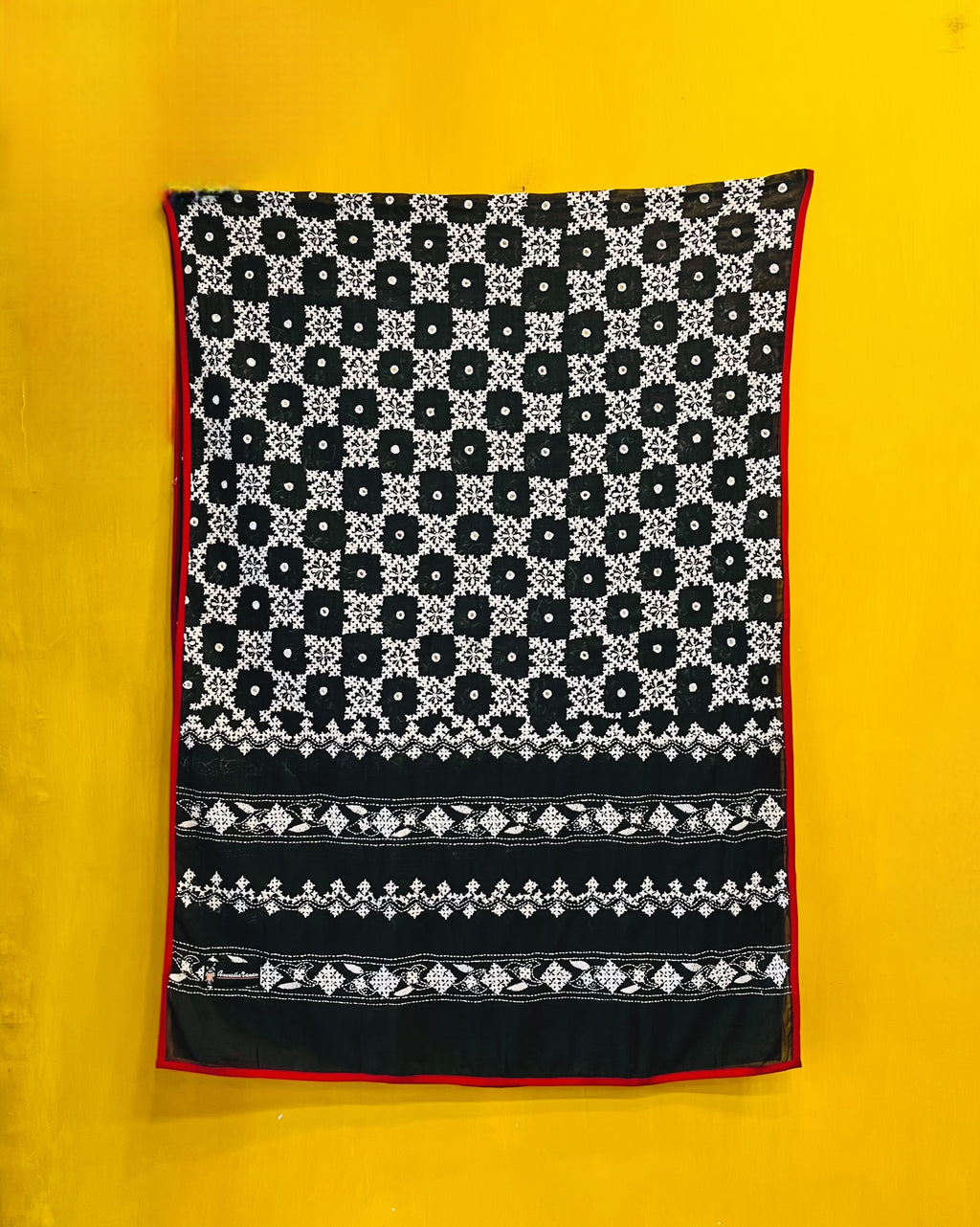 Embroidered Cotton Dupatta - Aishani - Anuradha Ramam