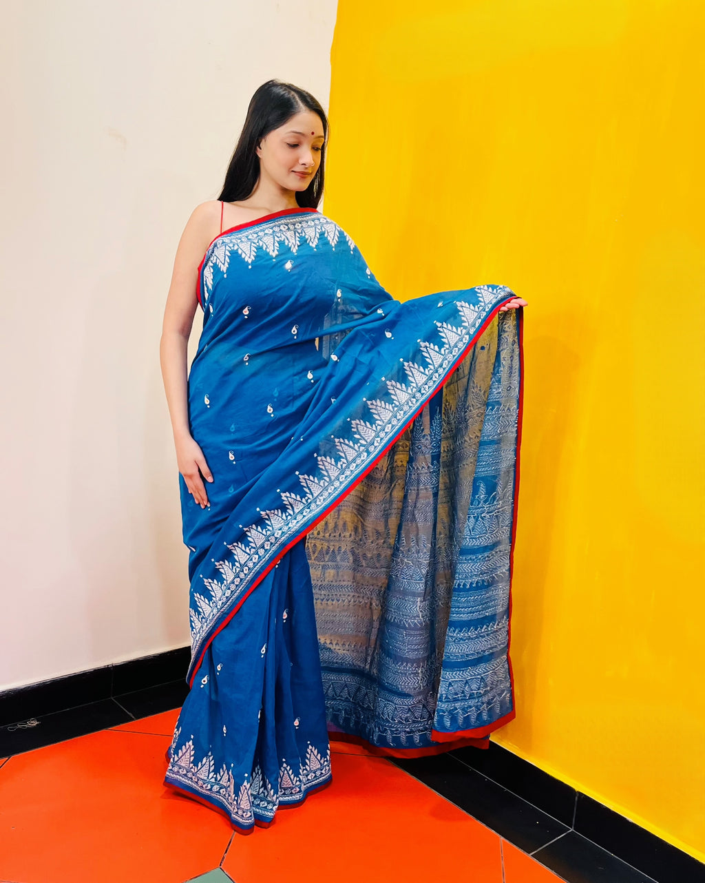 Kantha Embroidered Saree - Nitya - Anuradha Ramam