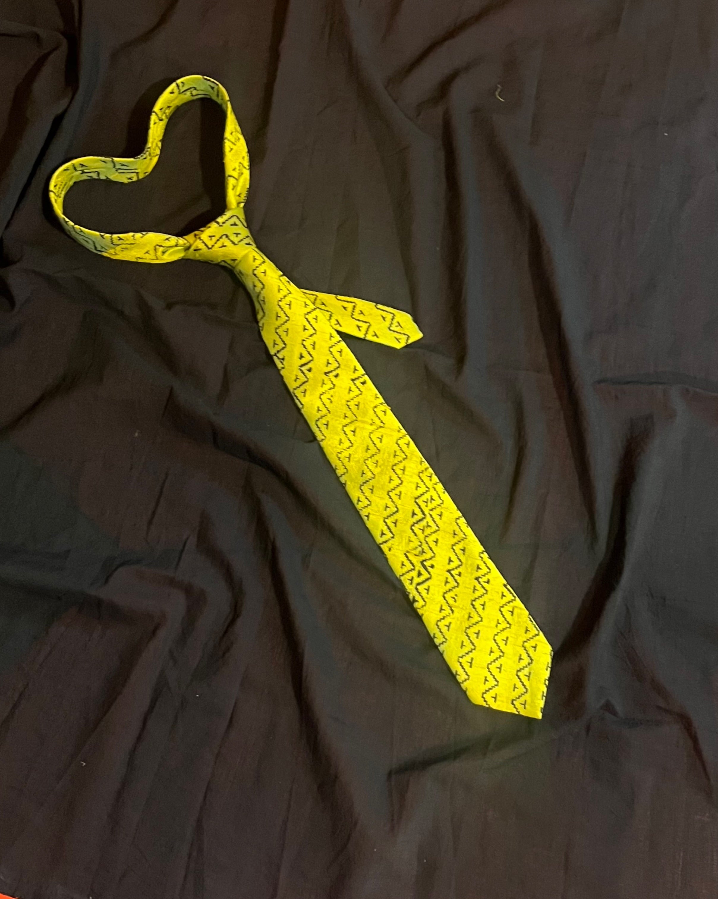 Printed Silk Necktie - Aadhil - Anuradha Ramam