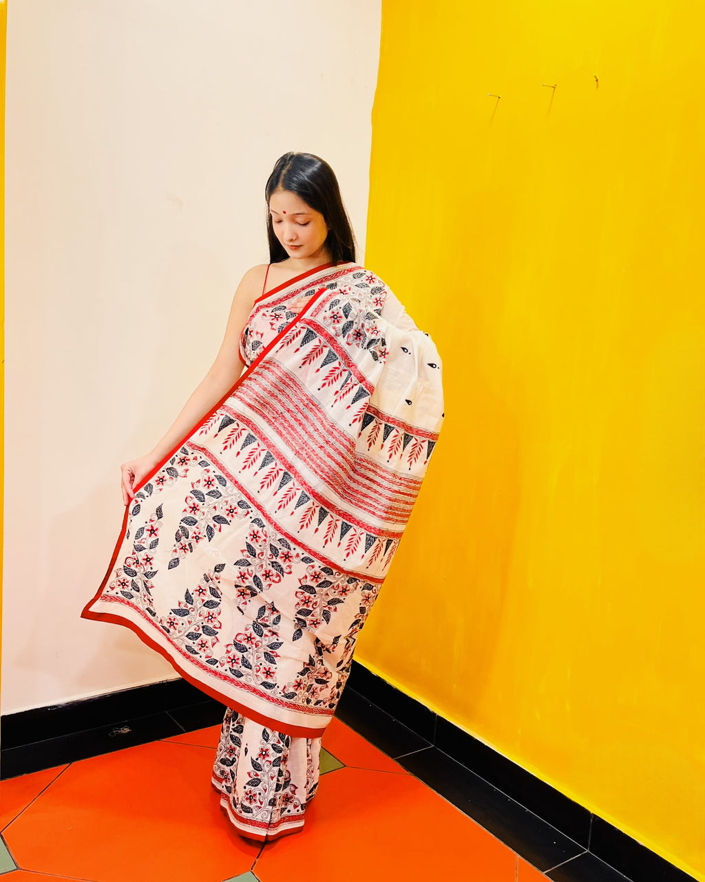 Kantha Embroidered Saree - Anvi - Anuradha Ramam