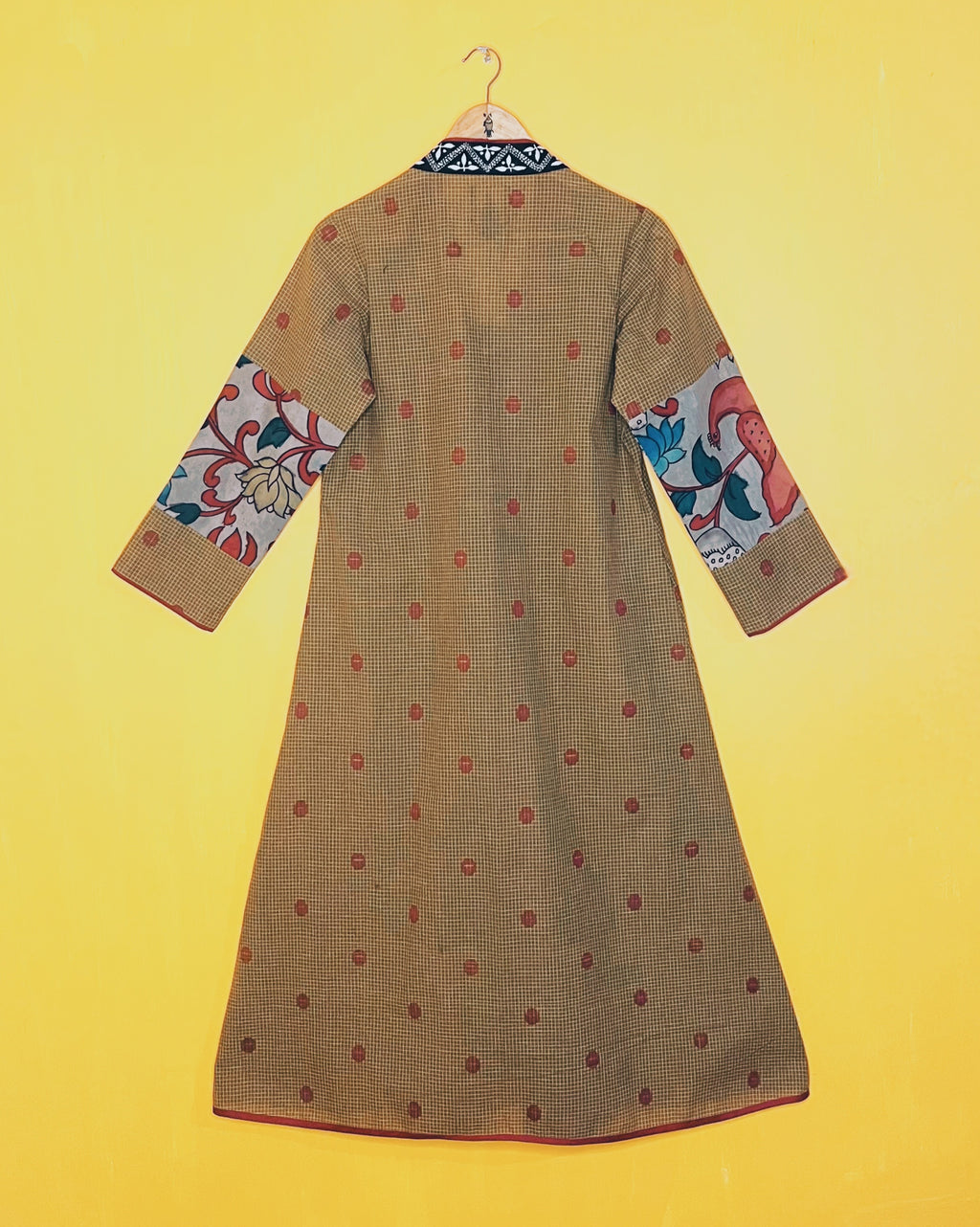 Mustard Ikat A-Line Dress - Vanya (Size - M) - Anuradha Ramam