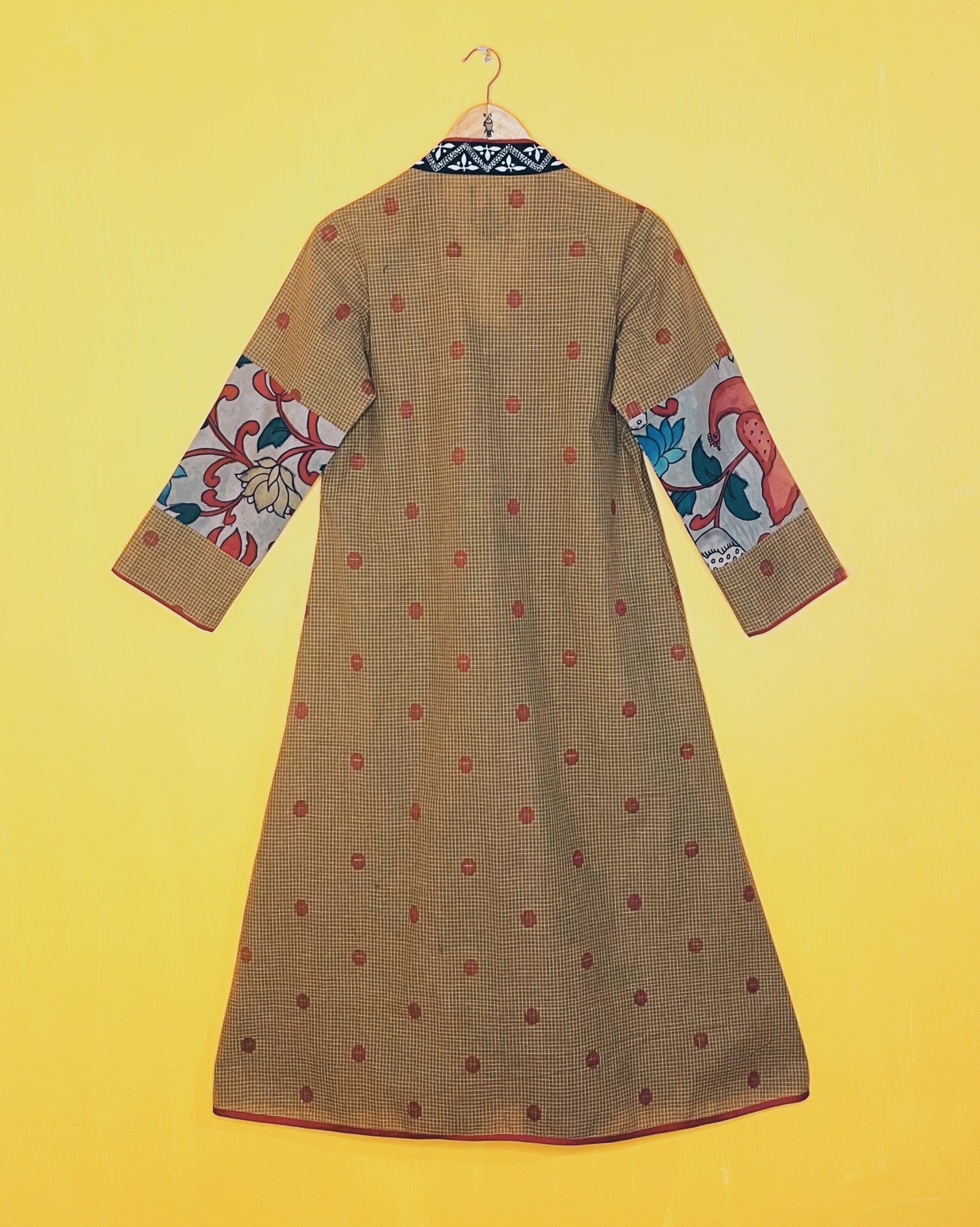 Mustard Ikat A-Line Dress - Vanya (Size - M) - Anuradha Ramam