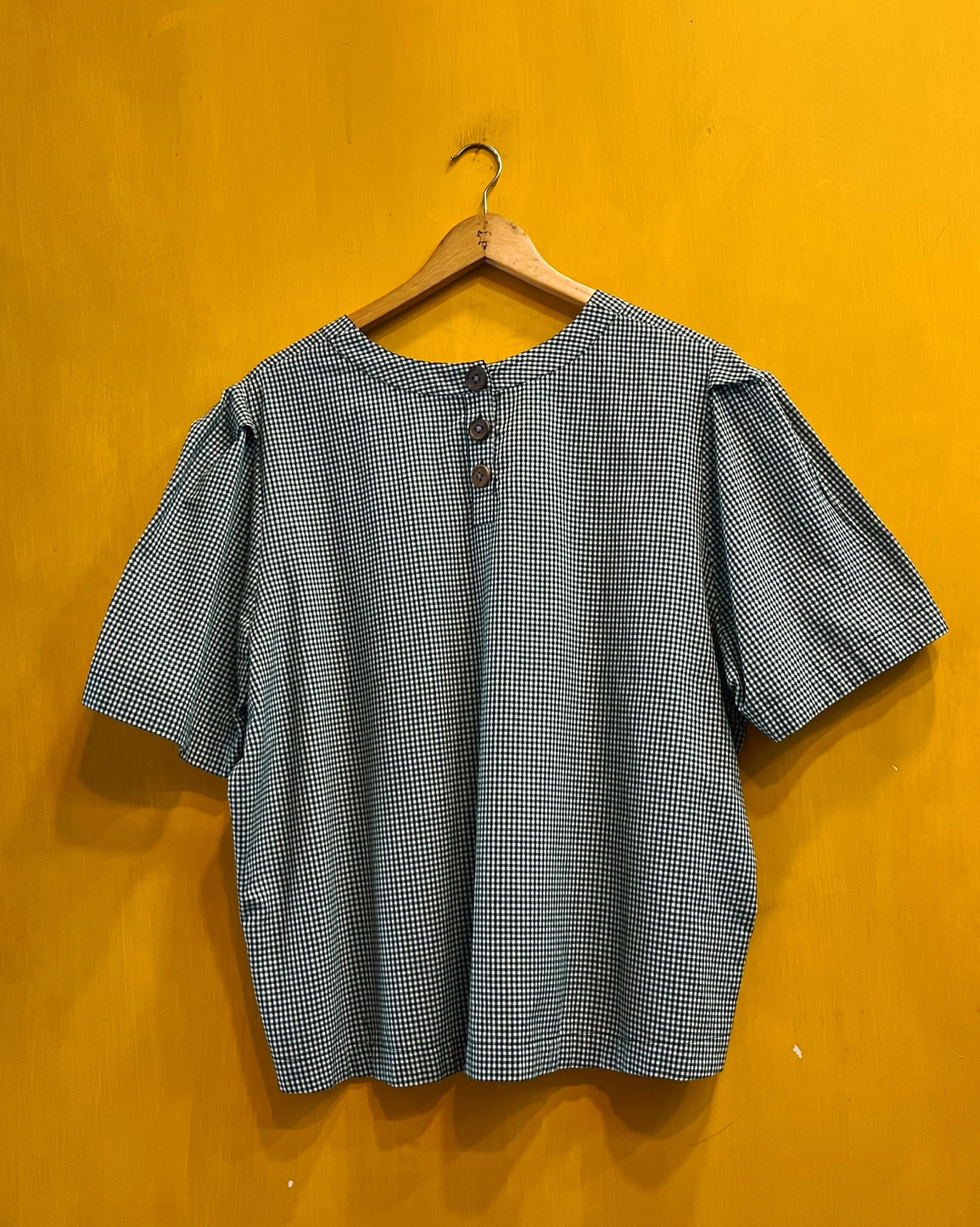 Checks Cotton Top - Asmita (Size - XL) - Anuradha Ramam