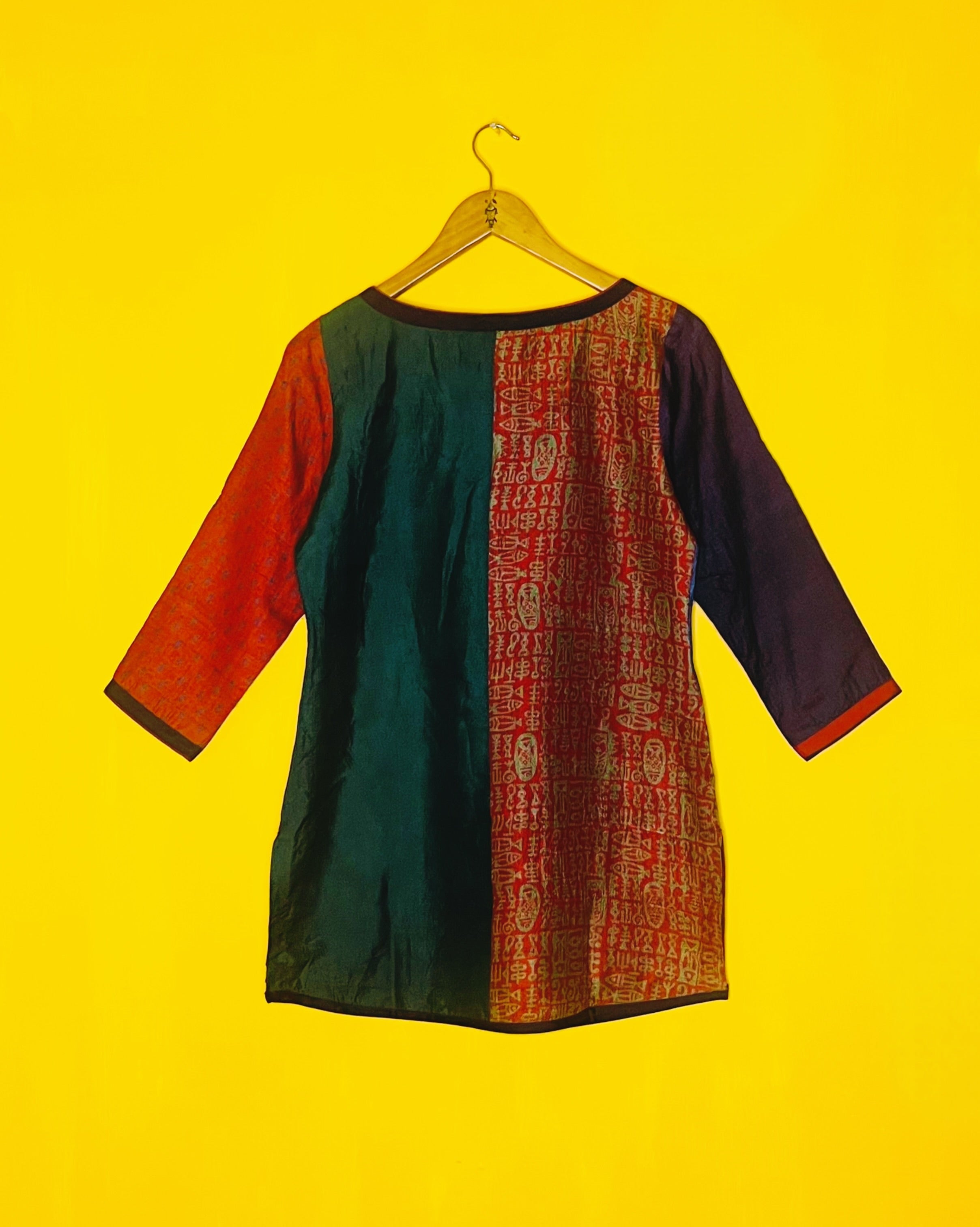 Tussar Silk Top - Ekta (Size - S) - Anuradha Ramam