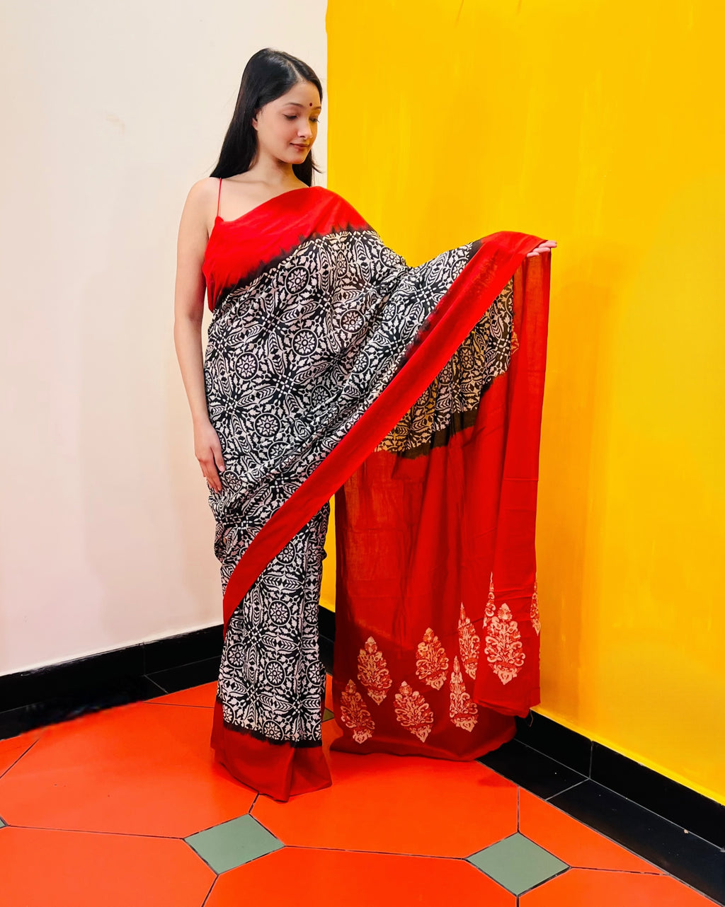 Discharge Printed Saree - Chandrika - Anuradha Ramam