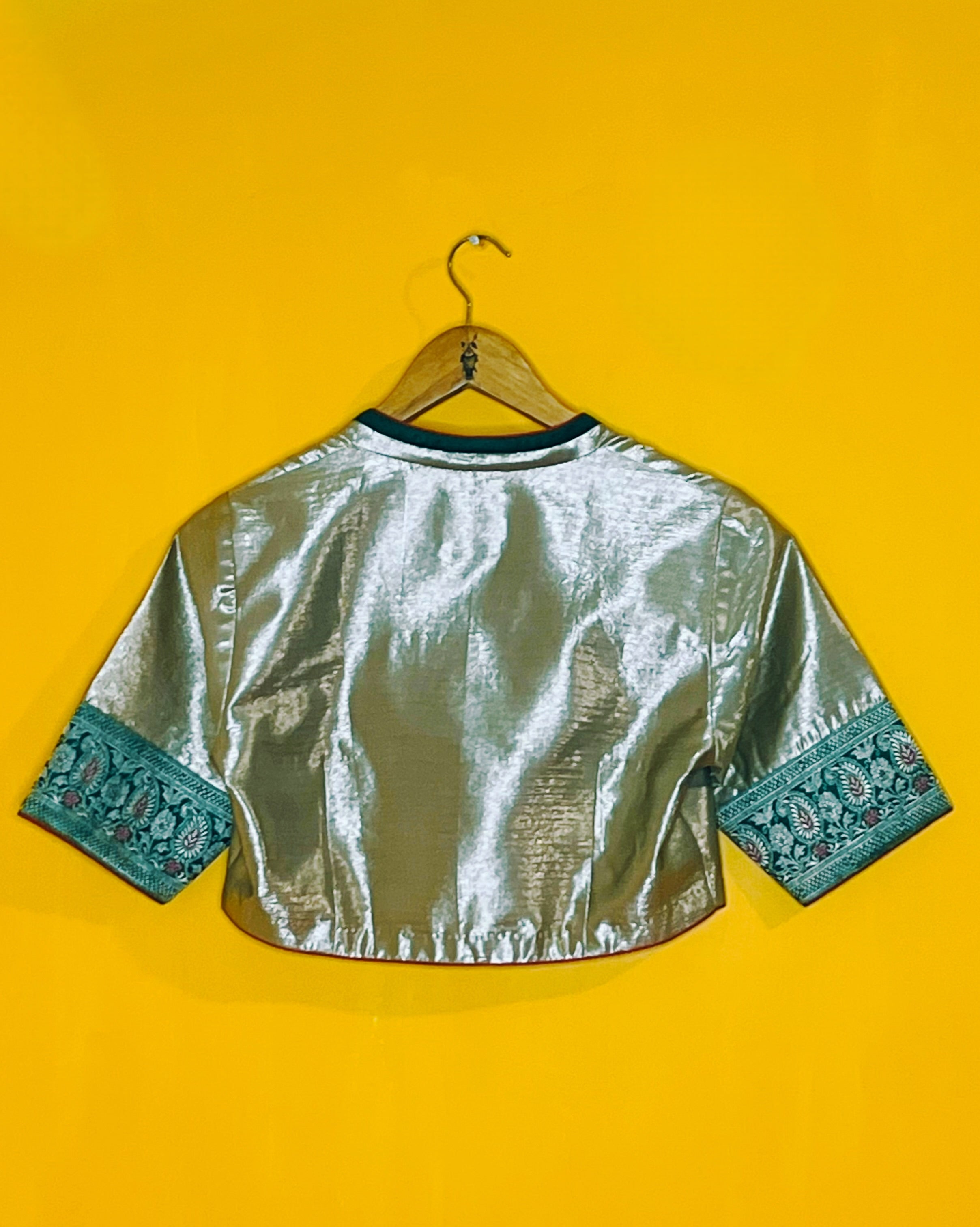 Bhanupriya Silver Tissue Blouse (Size - M) - Anuradha Ramam