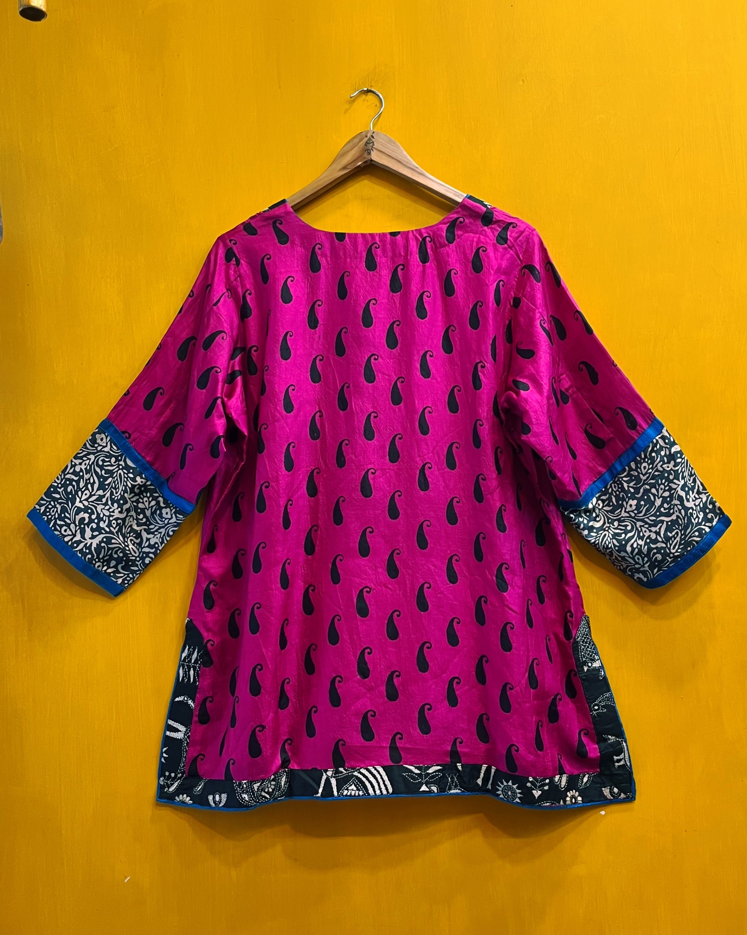 Silk Top - Tanvi (Size - XL) - Anuradha Ramam