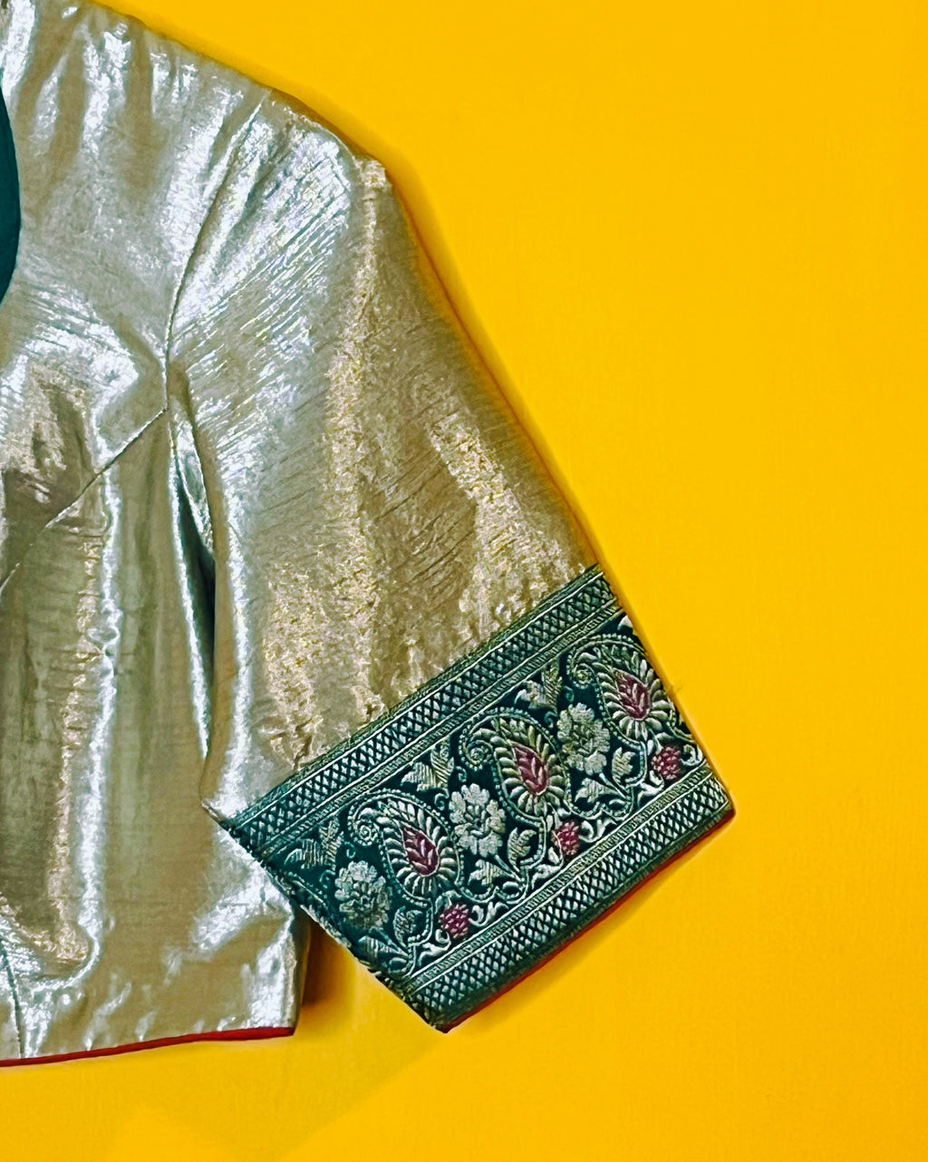 Bhanupriya Silver Tissue Blouse (Size - M) - Anuradha Ramam