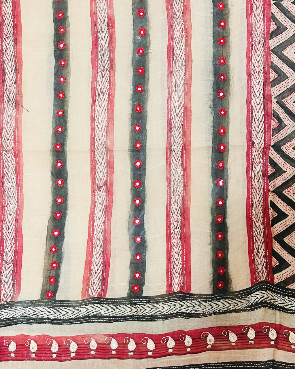 Printed & Embroidered Dupatta - Amba - Anuradha Ramam