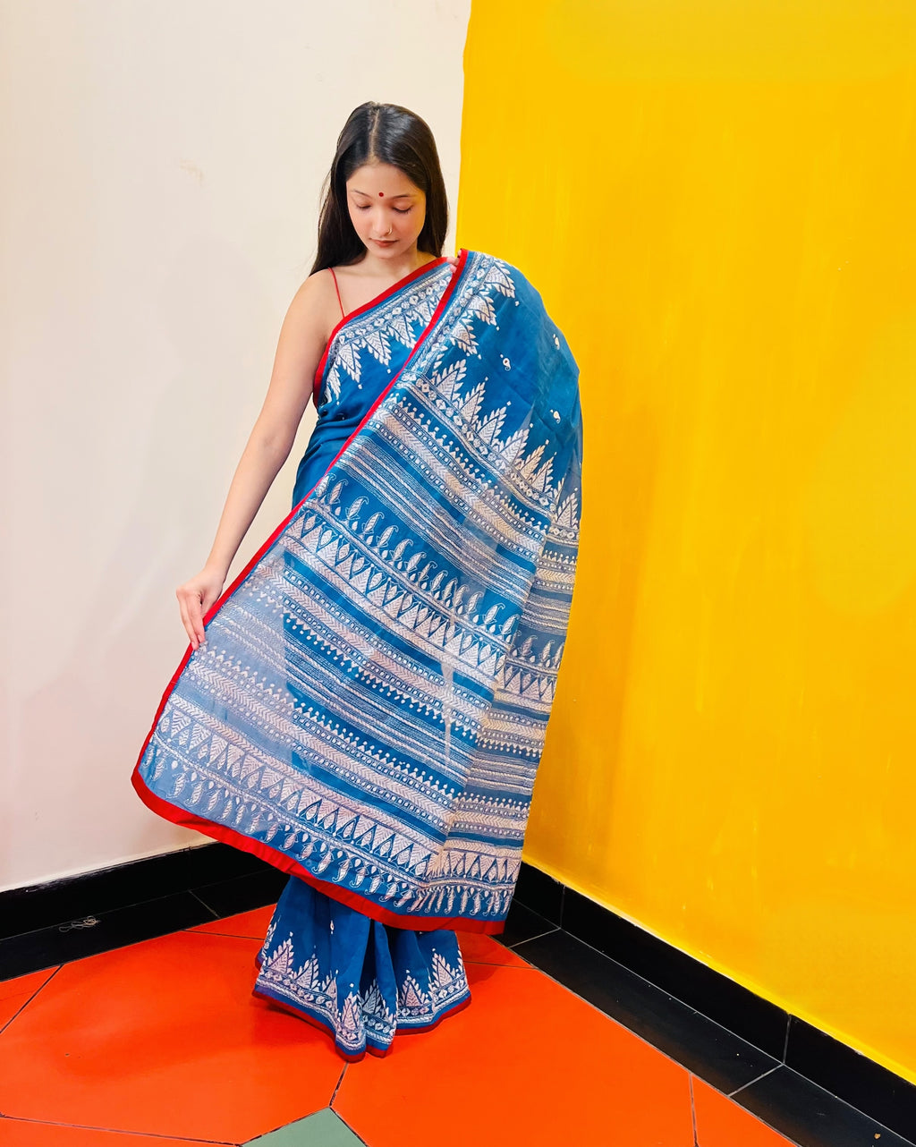 Kantha Embroidered Saree - Nitya - Anuradha Ramam