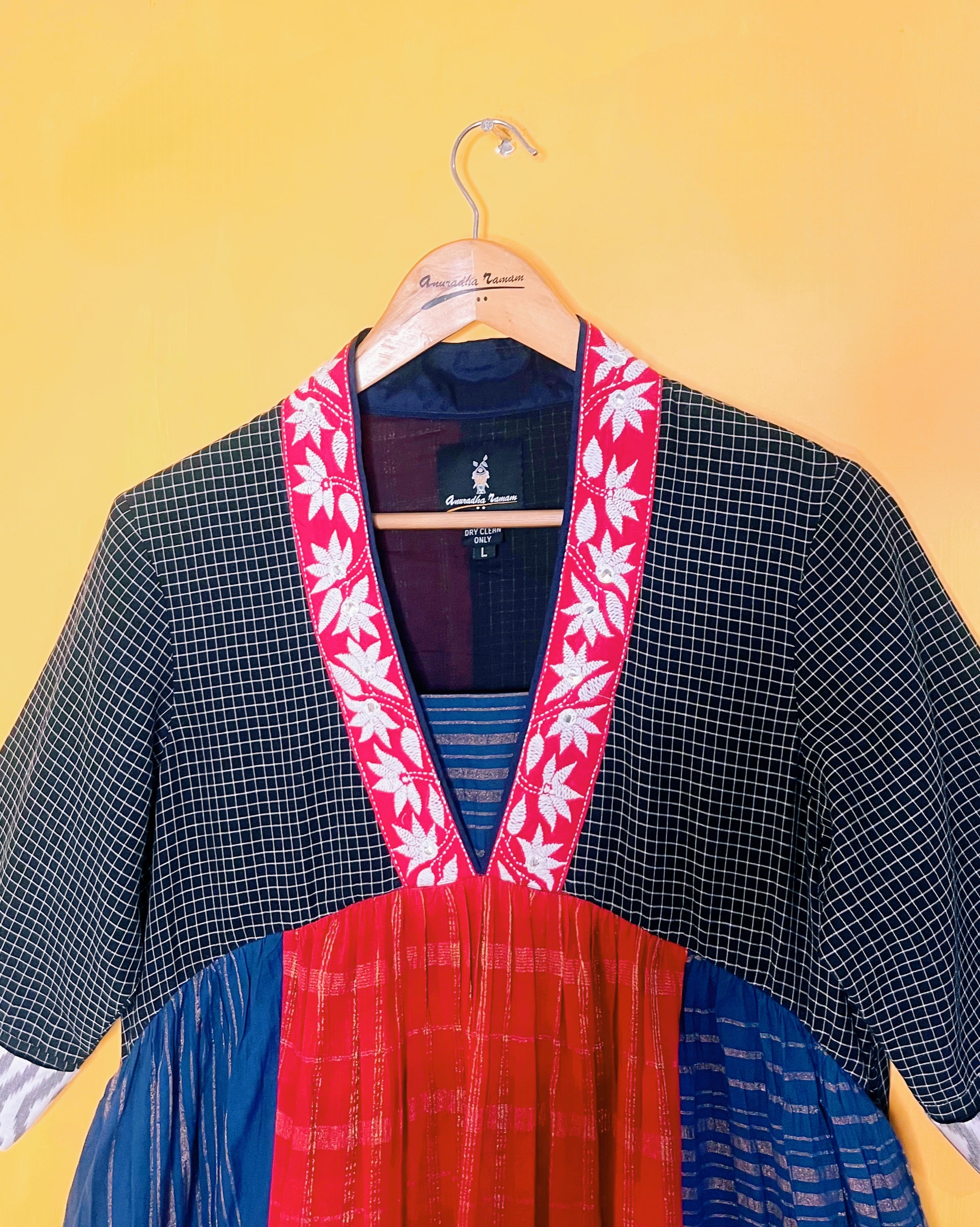 Ahira - Jamdani patch Dress (Size - L) - Anuradha Ramam
