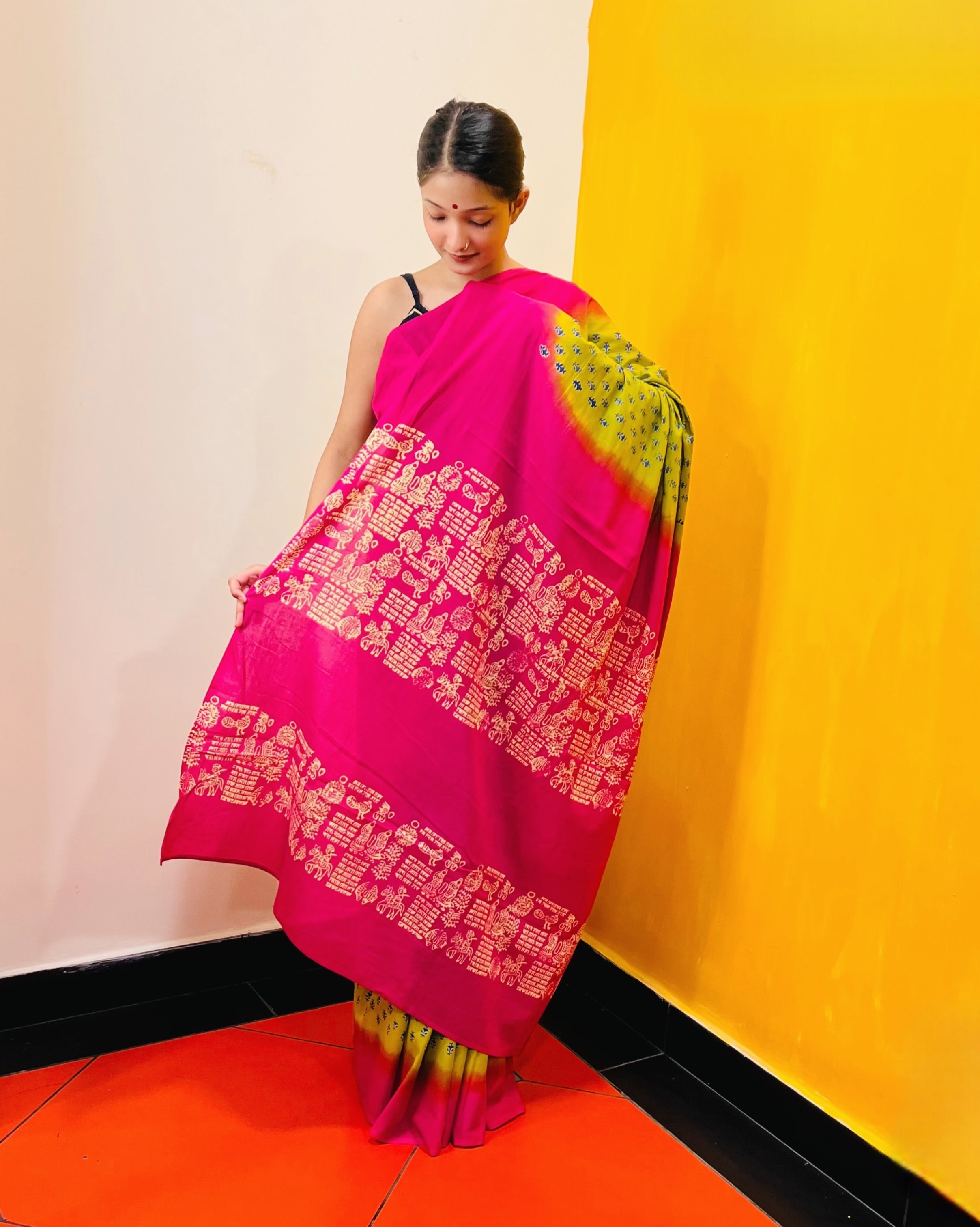 Discharge Printed Saree - Shritha - Anuradha Ramam