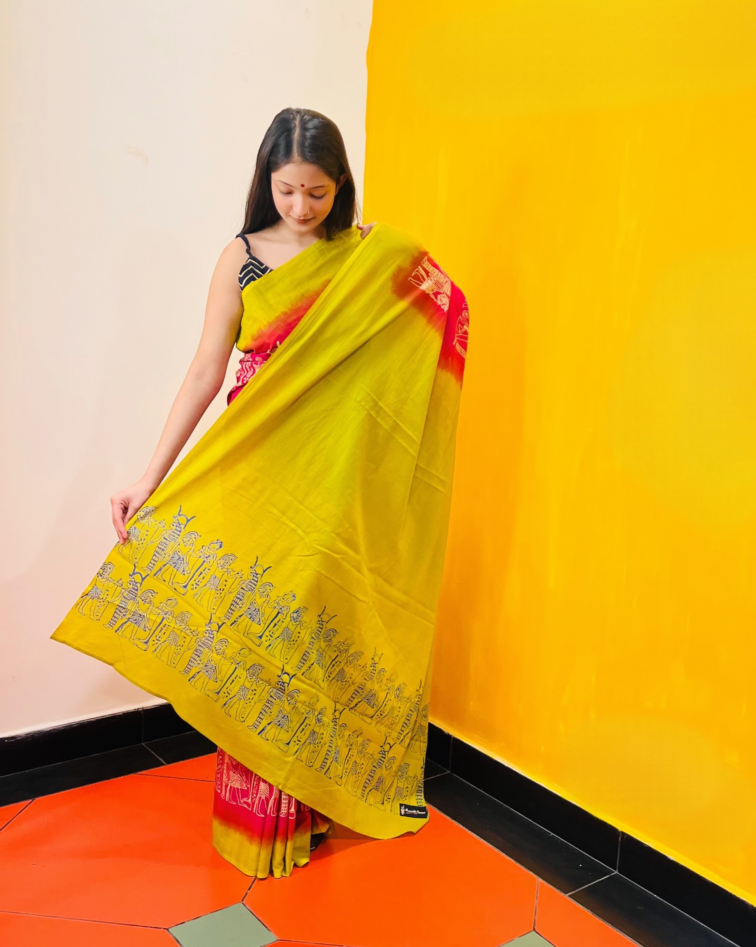 Discharge Printed Saree - Veda - Anuradha Ramam