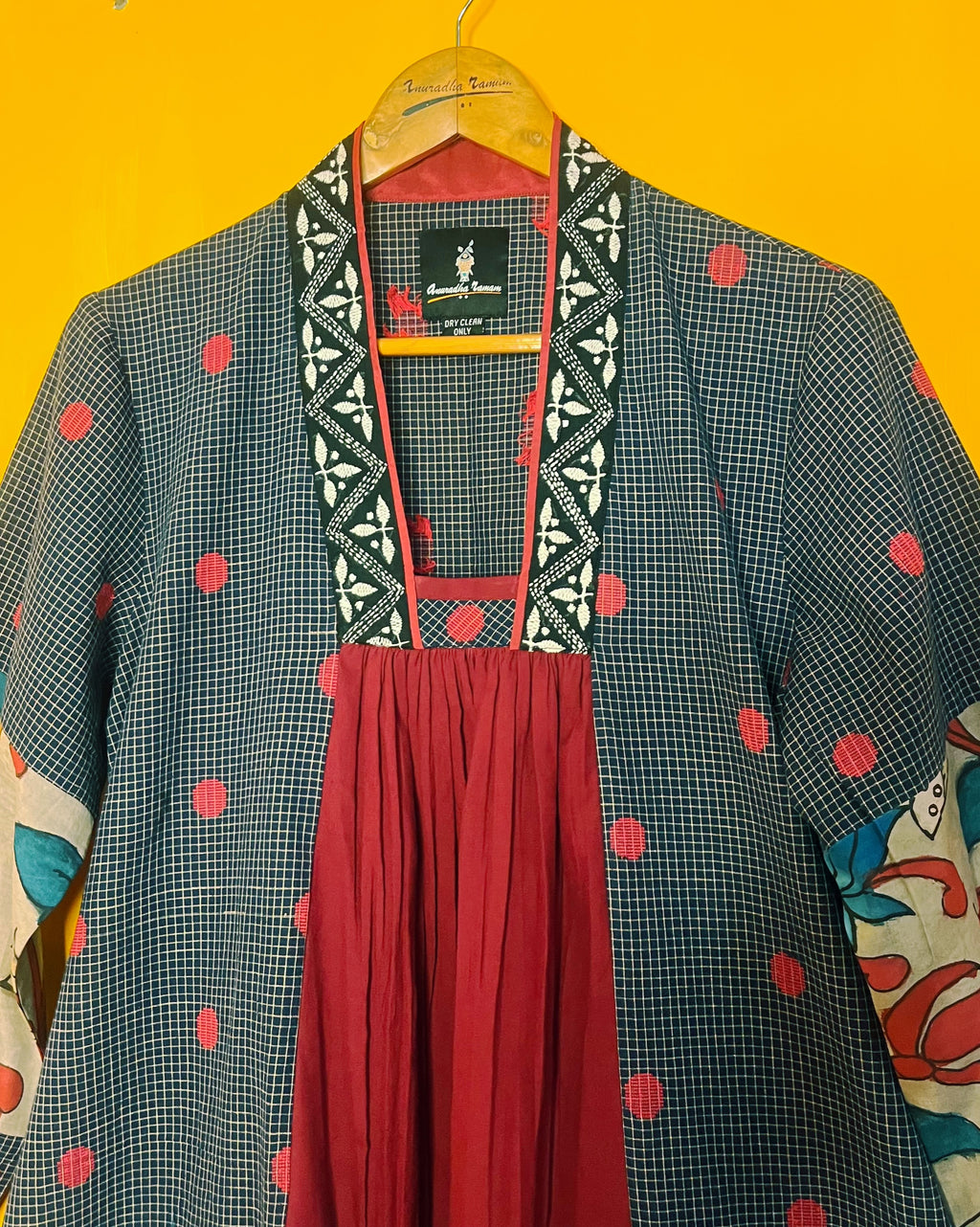 A - Line Blue Ikat Dress - Radha (Size- XL) - Anuradha Ramam