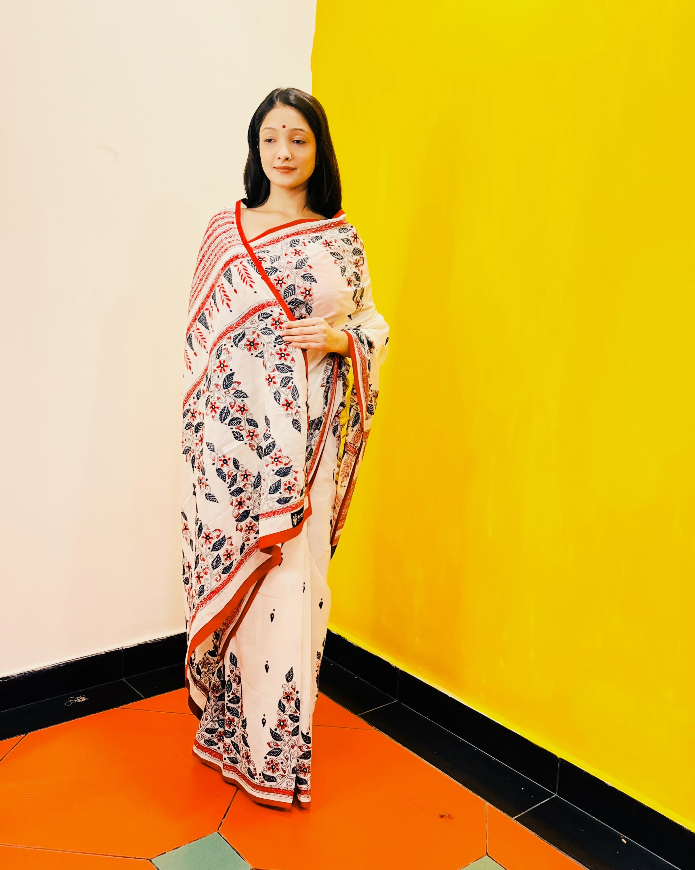 Kantha Embroidered Saree - Anvi - Anuradha Ramam