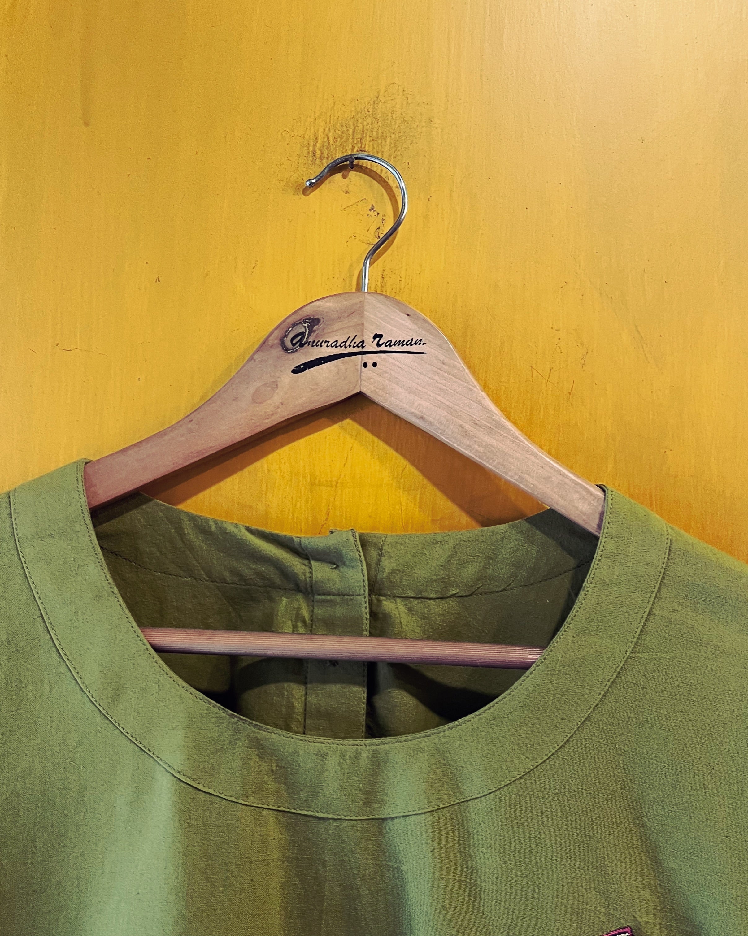 Moss Green Cotton Top - Bala (Size - XL) - Anuradha Ramam