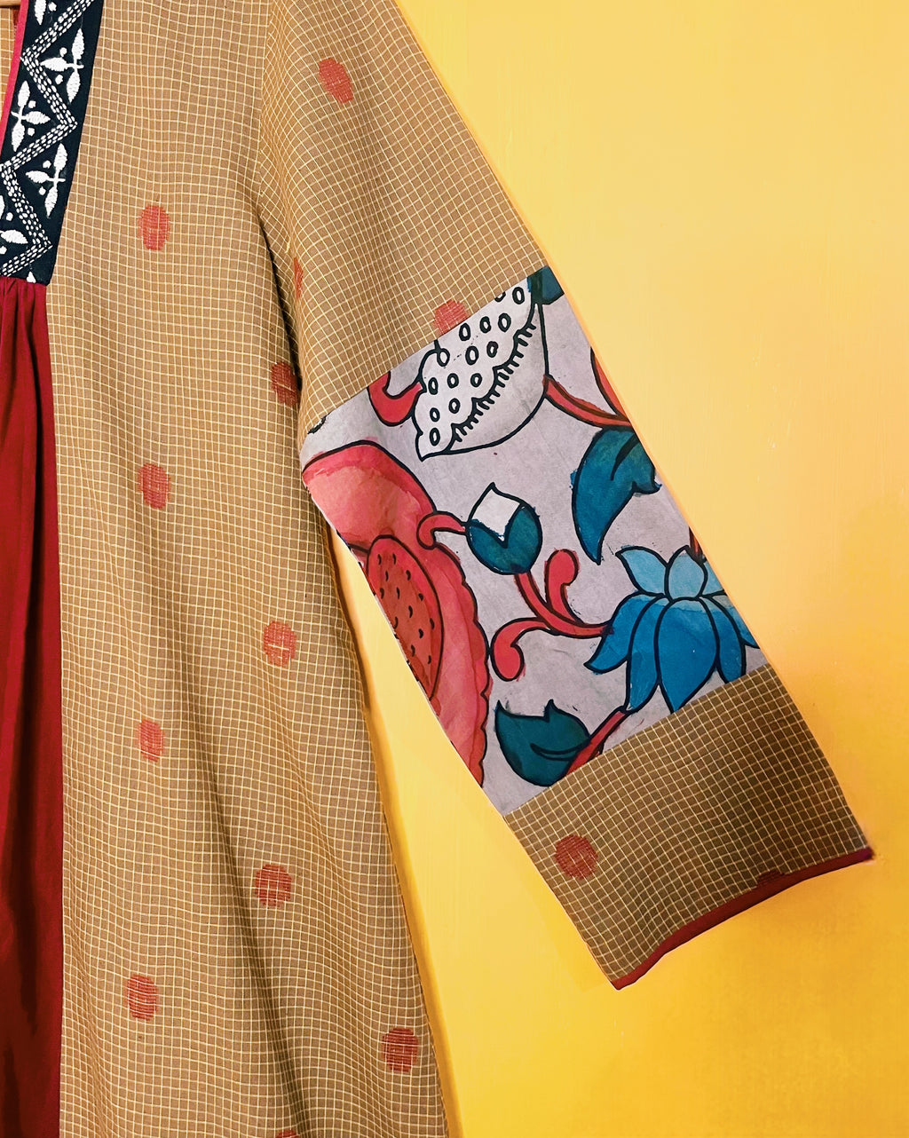 Mustard Ikat A-Line Dress - Vanya (Size - M) - Anuradha Ramam