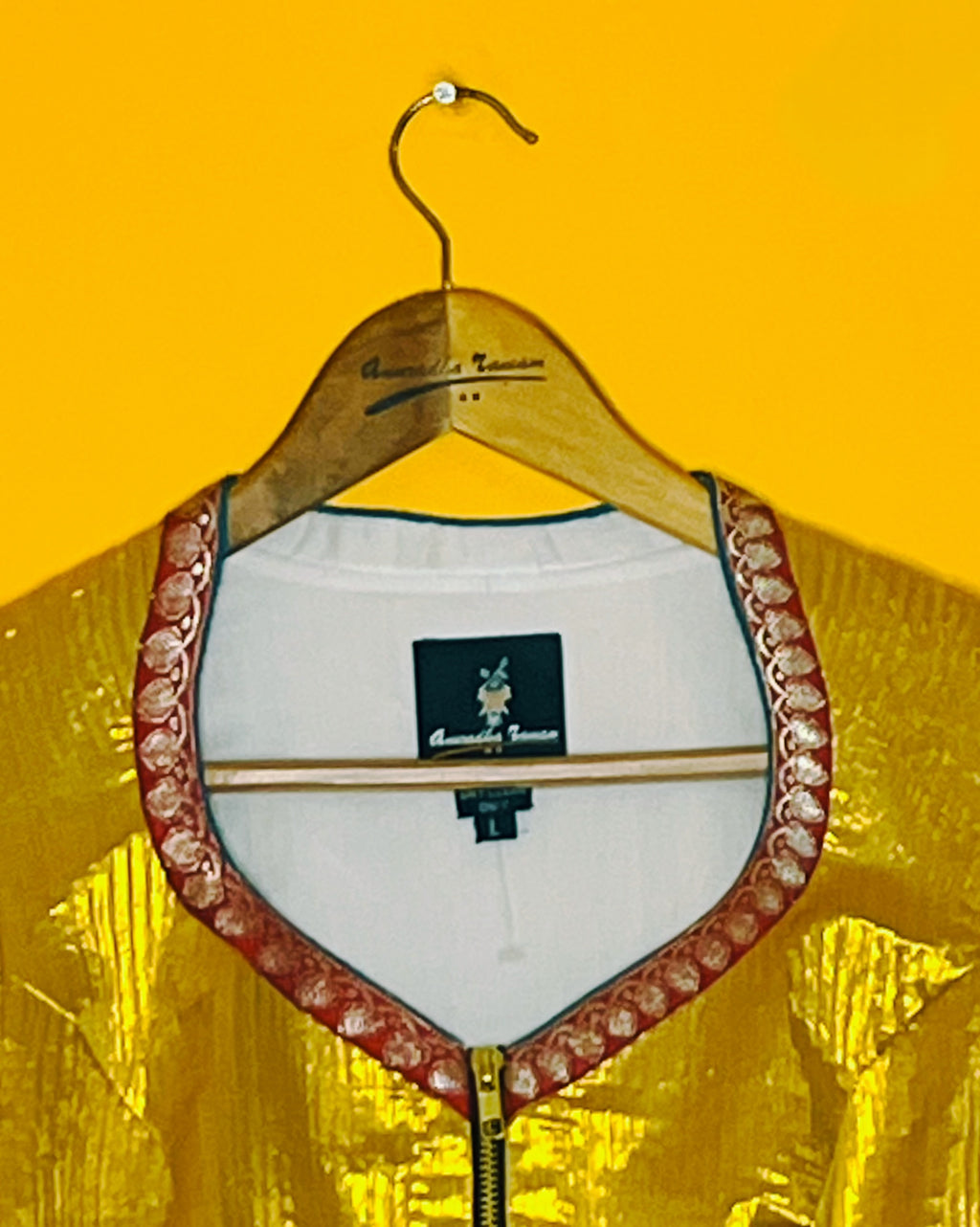 Bhagirathi Gold Tissue Blouse (Size - L) - Anuradha Ramam