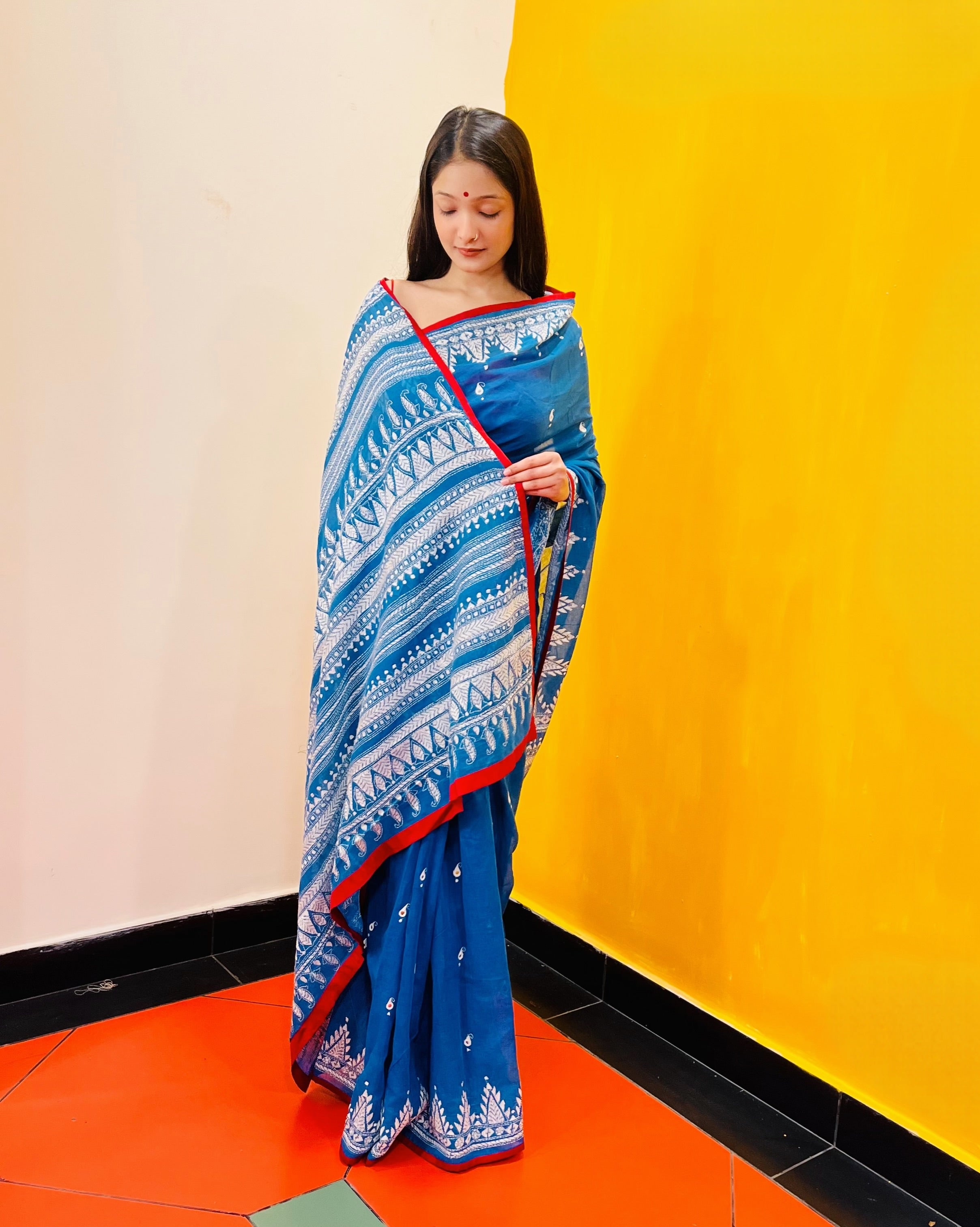 Kantha Embroidered Saree - Nitya - Anuradha Ramam