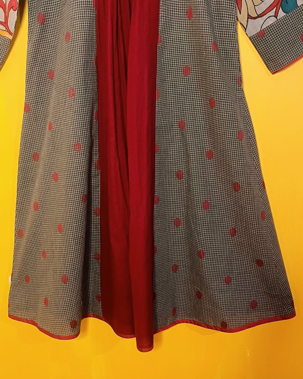 Black Ikat A - Line Dress -Amini (Size - L) - Anuradha Ramam
