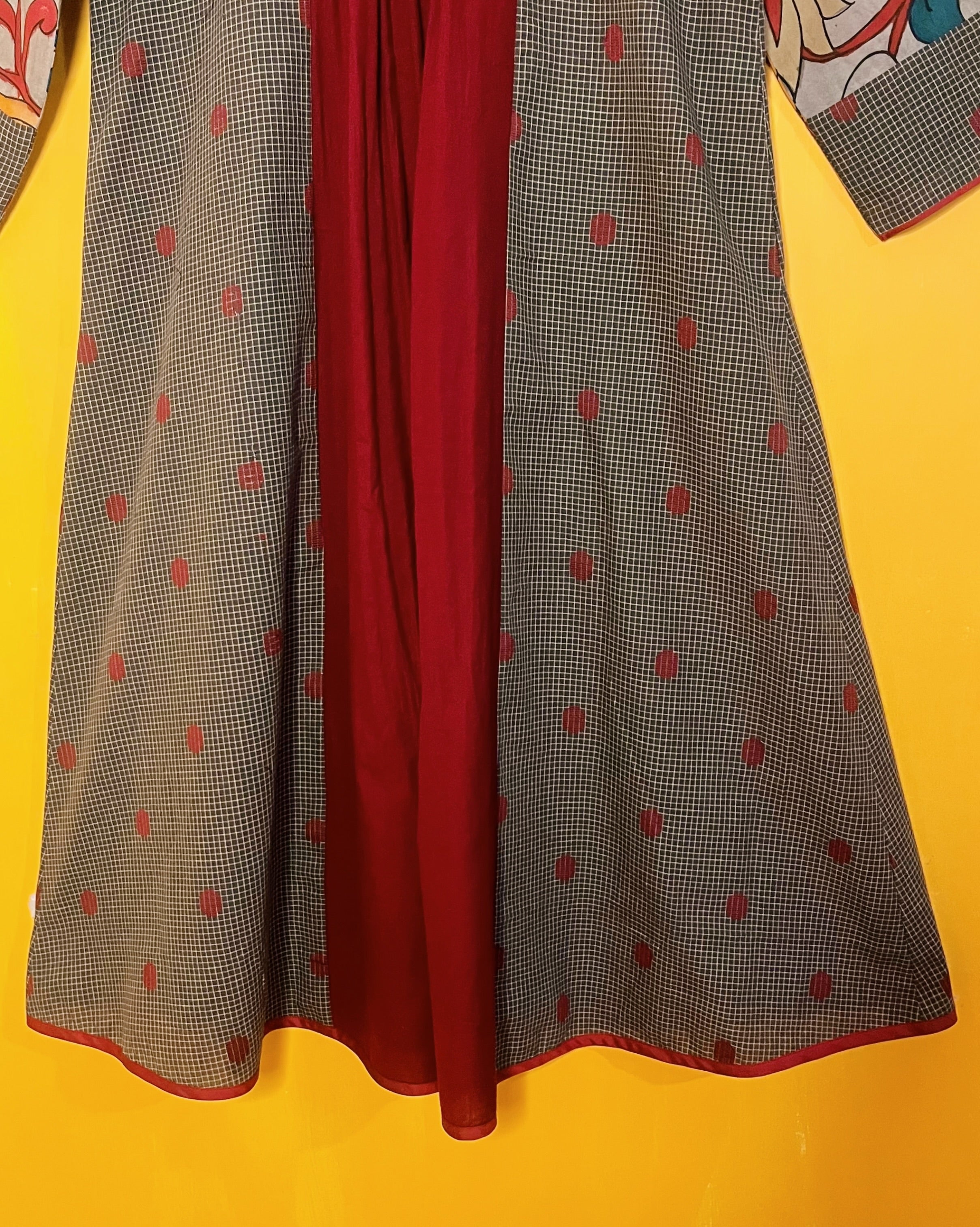 Black Ikat A - Line Dress -Amini (Size - L) - Anuradha Ramam